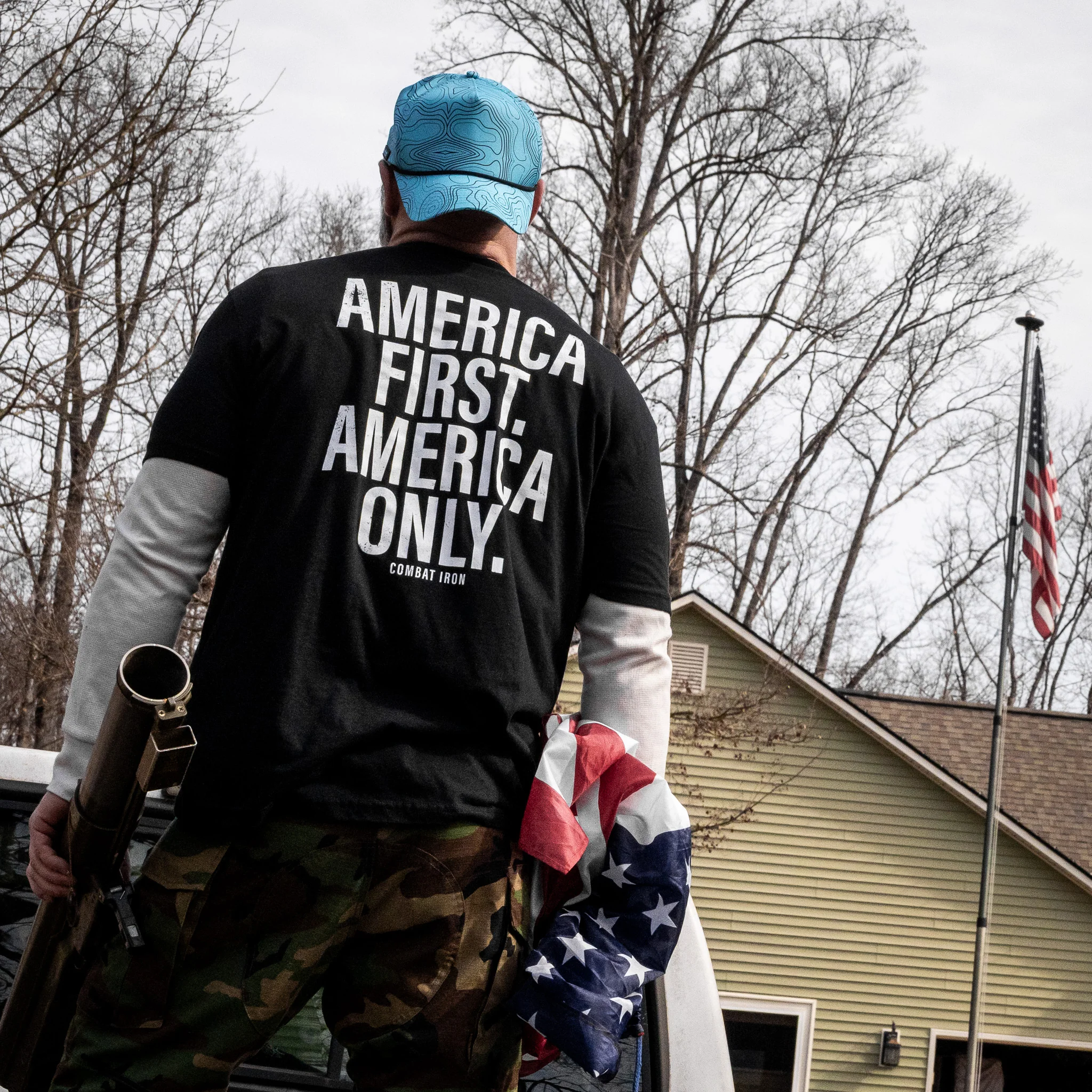 America First. American Only. Men's T-Shirt - Image 3