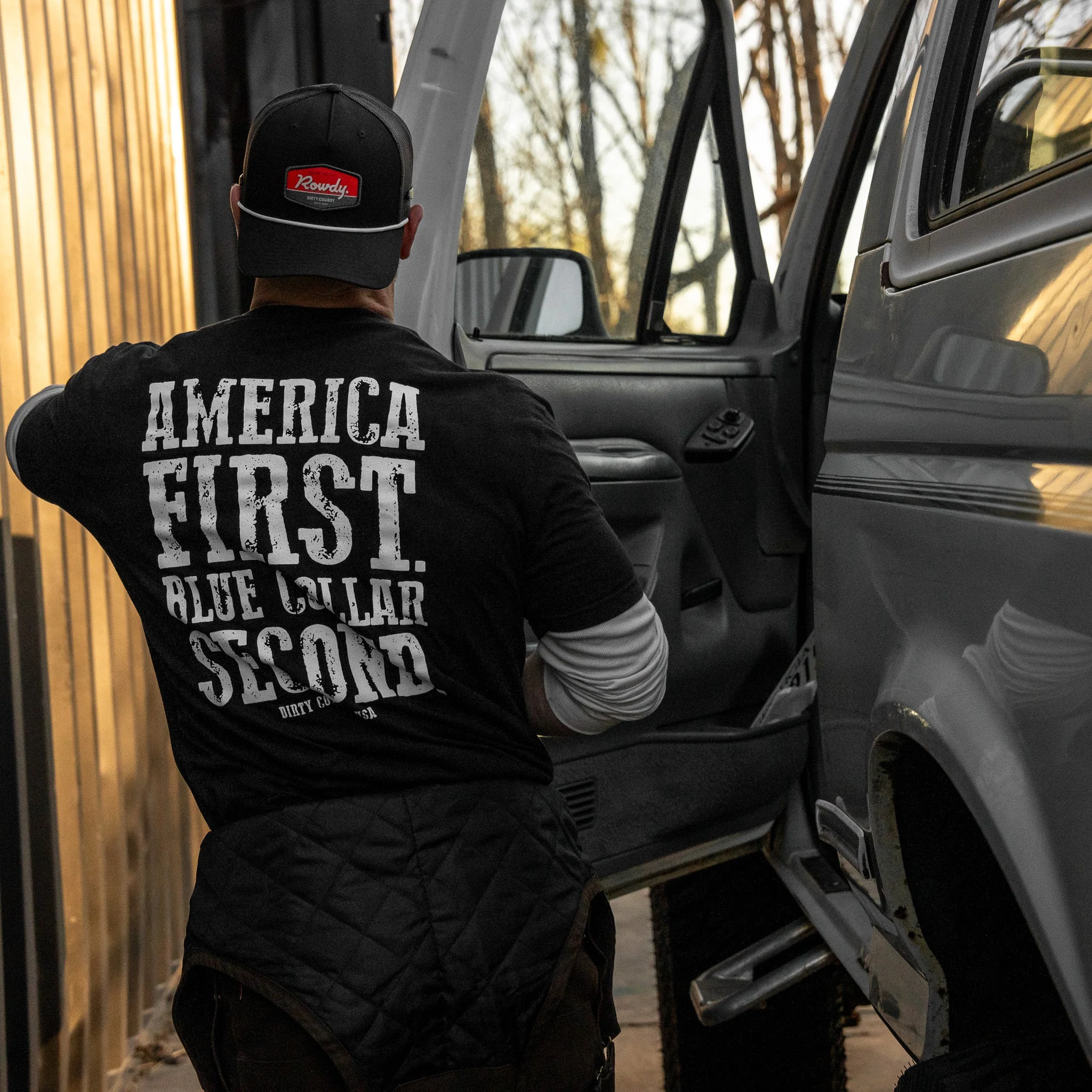 America First Blue Collar Second Men's T-Shirt - Image 3