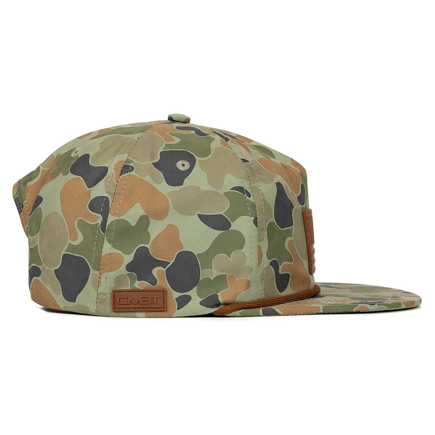 American Flag Leather Patch Crushable Rope Snapback Hat - Image 5