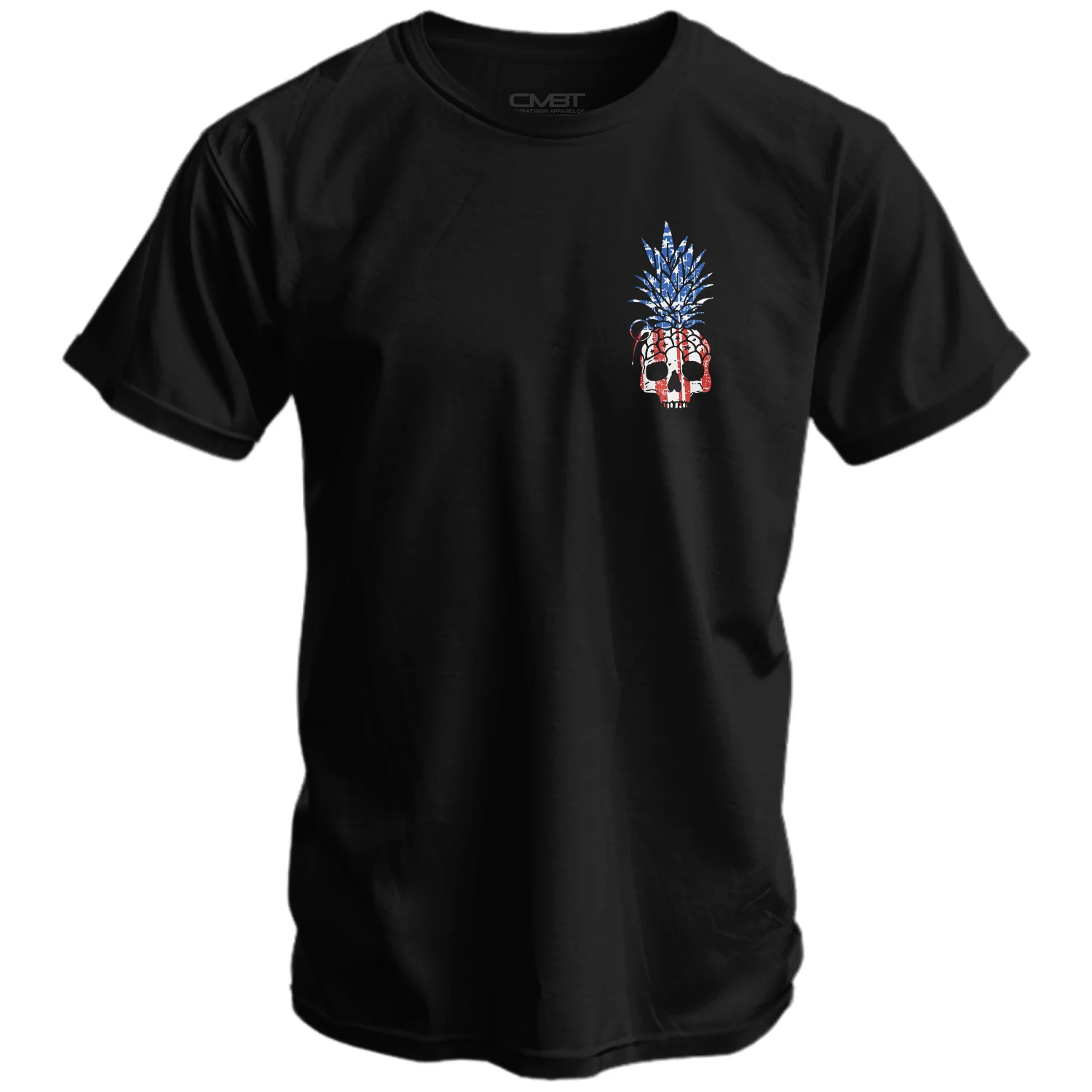 American Flag USA Pineapple Grenade Men's T-Shirt - Image 2