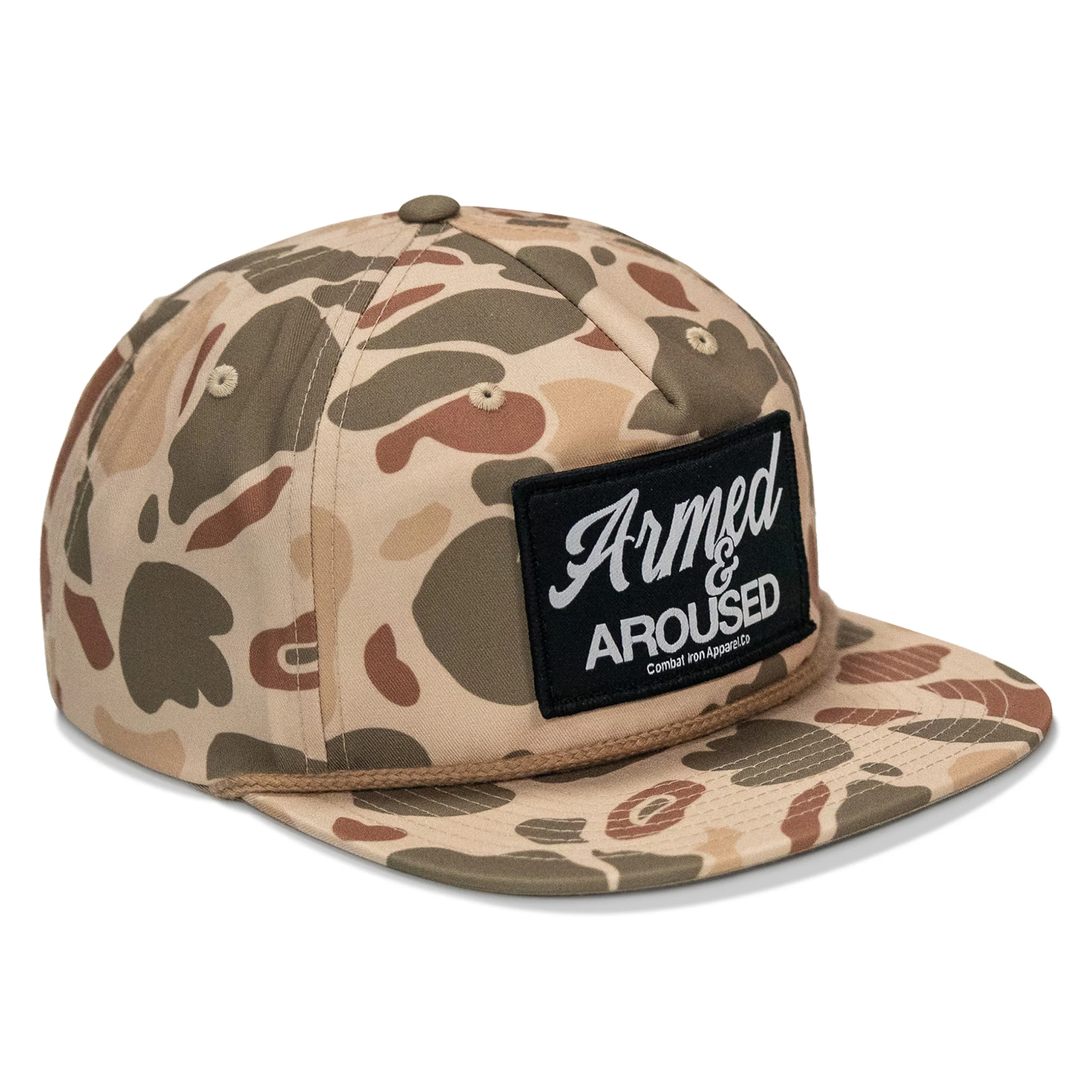 Armed & Aroused Patch Flatbill Snapback Hat - Image 18