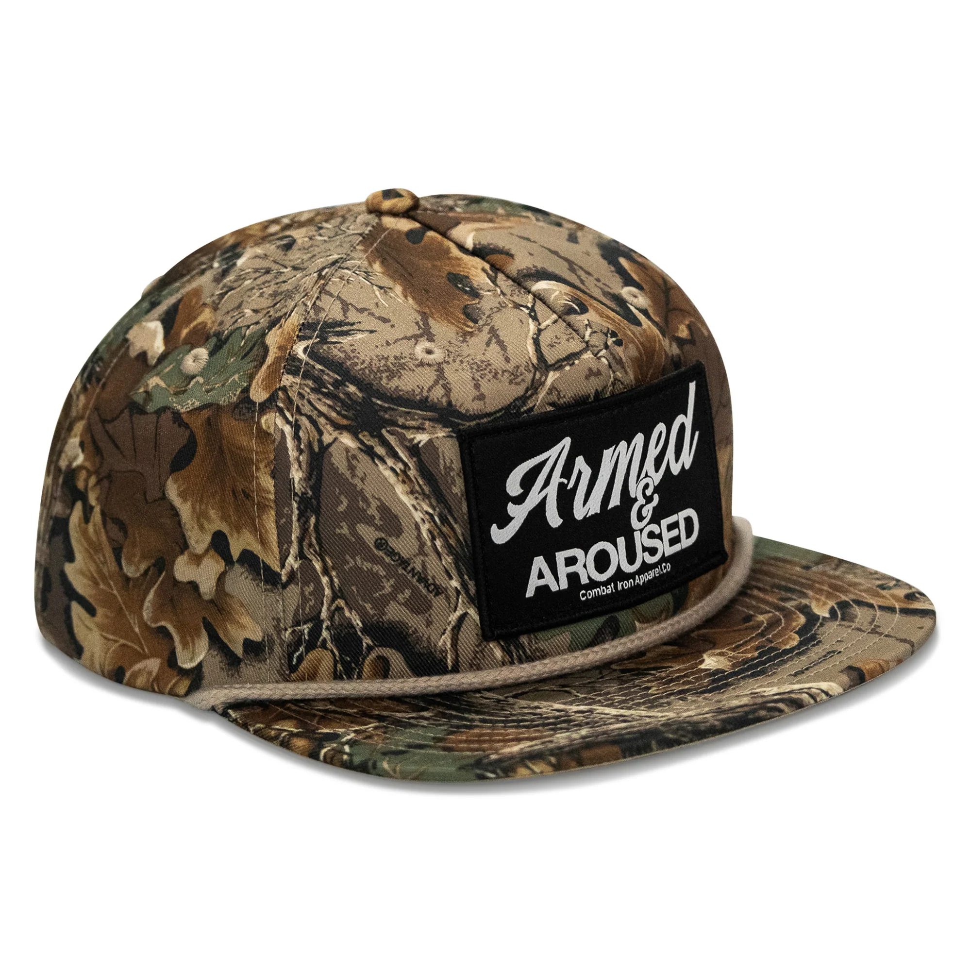 Armed & Aroused Patch Flatbill Snapback Hat - Image 3