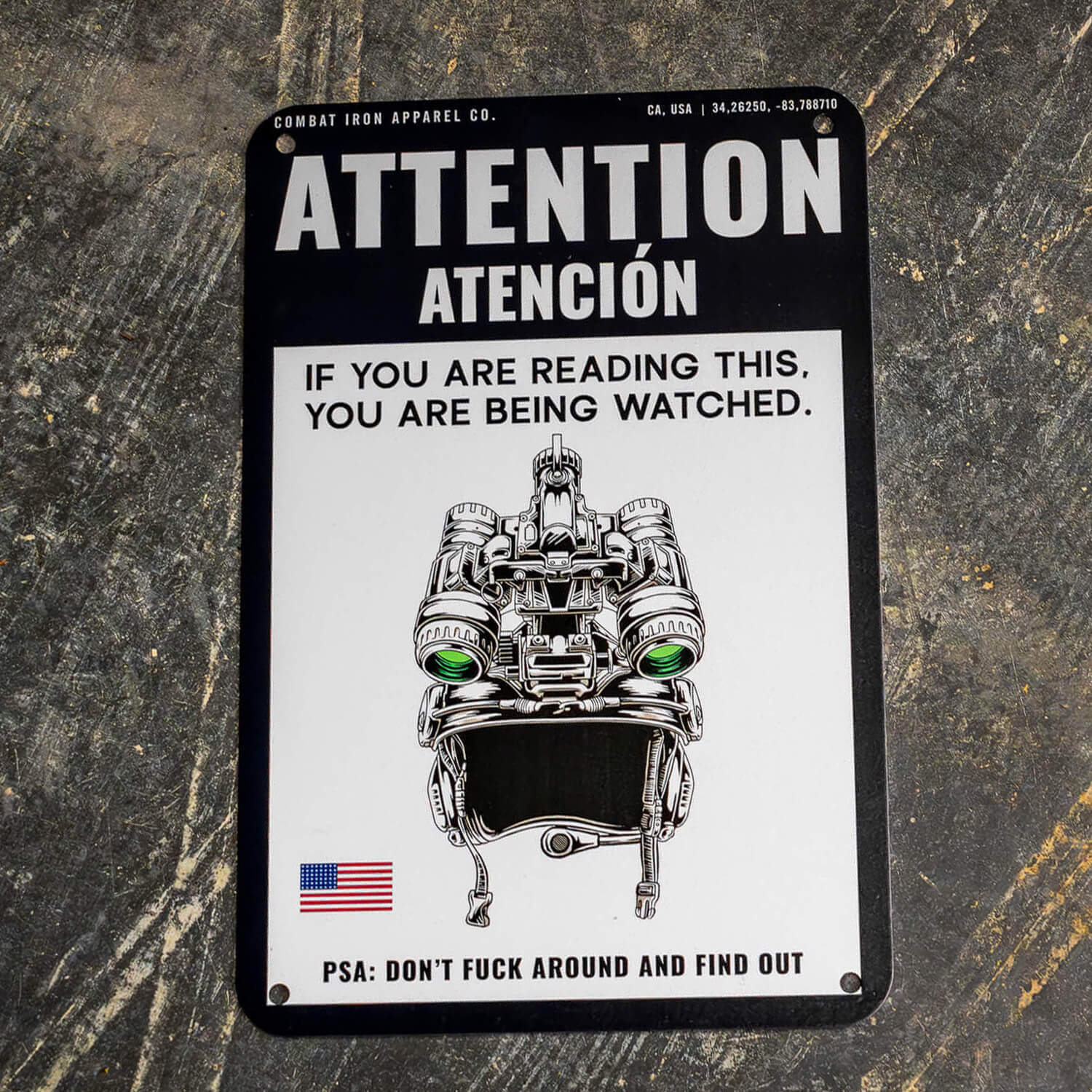 Attention You Are Being Watched Wall Mounted Metal Sign - Image 2