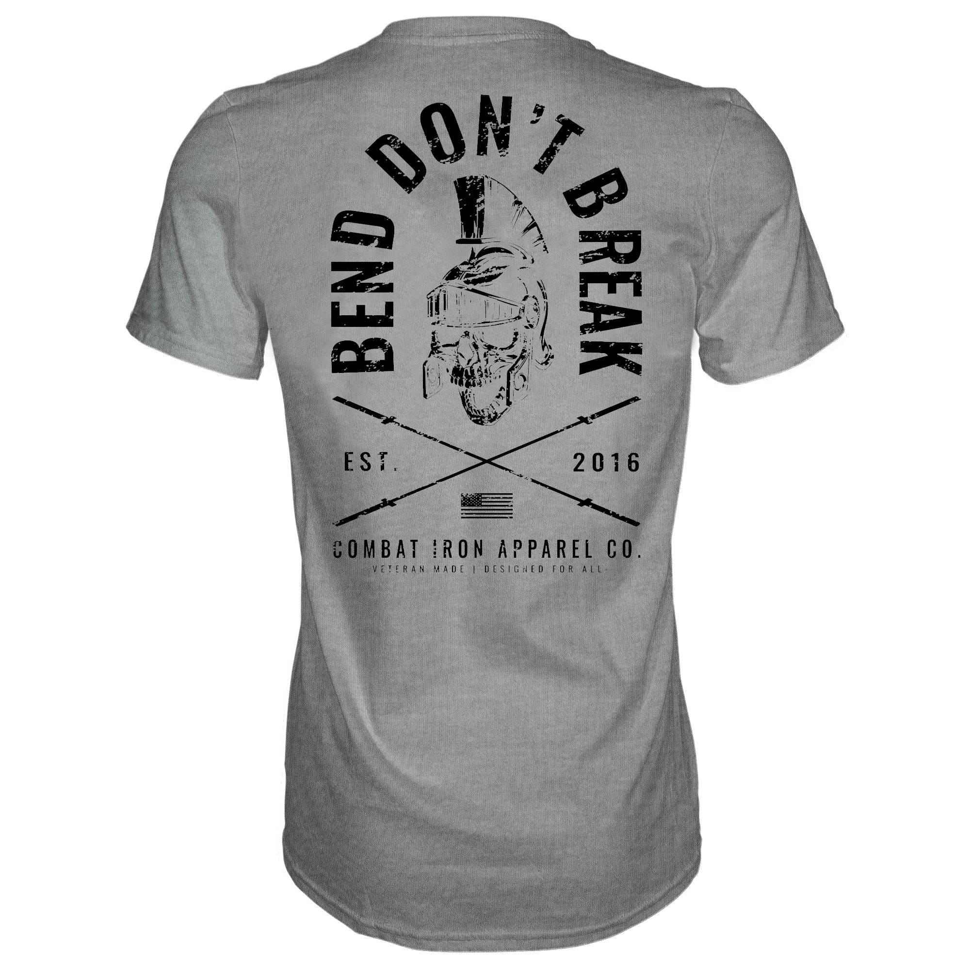 Bend Don't Break Barbell Skull Men's T-Shirt - Image 8