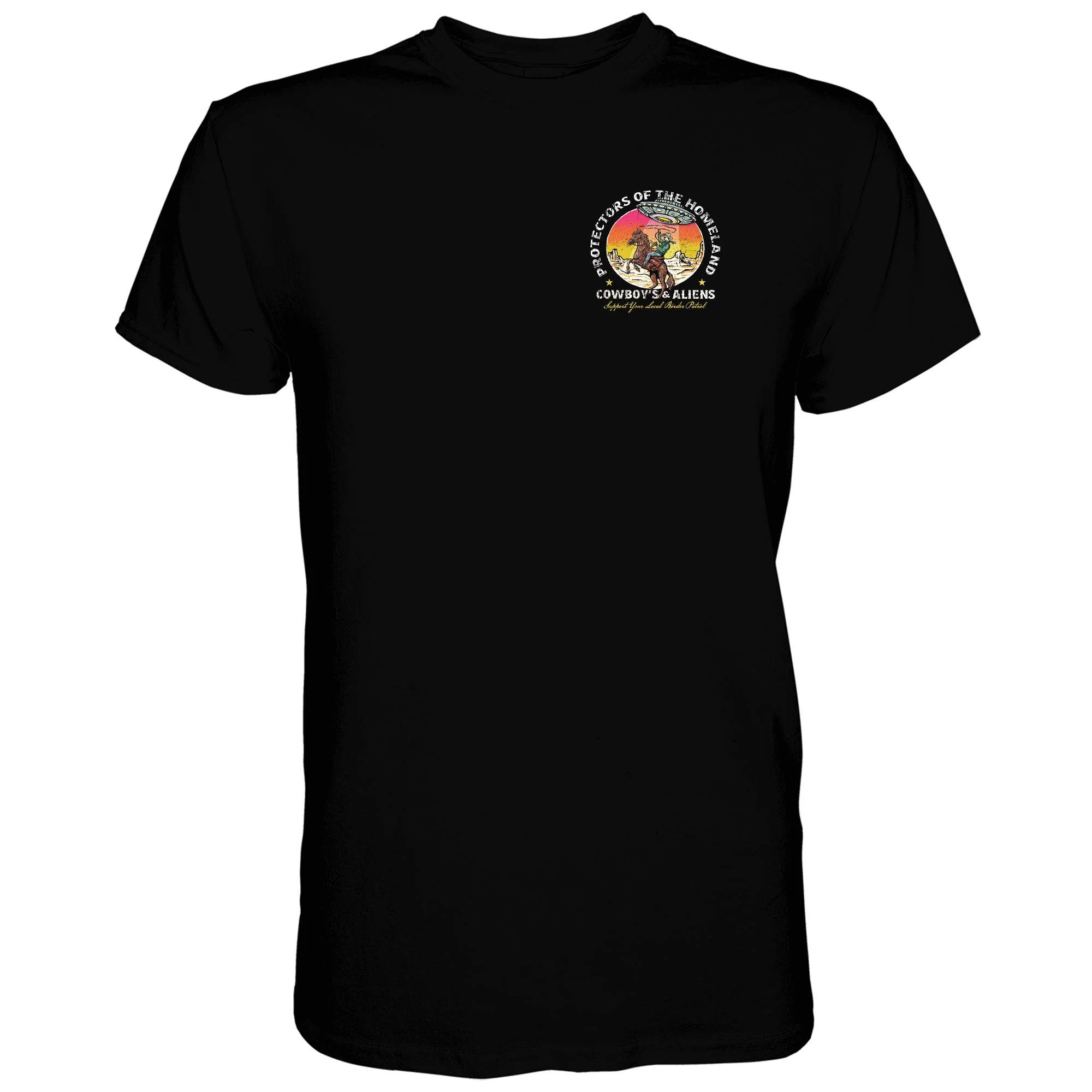 Border Patrol | Cowboy's & Aliens Men's T-Shirt - Image 5