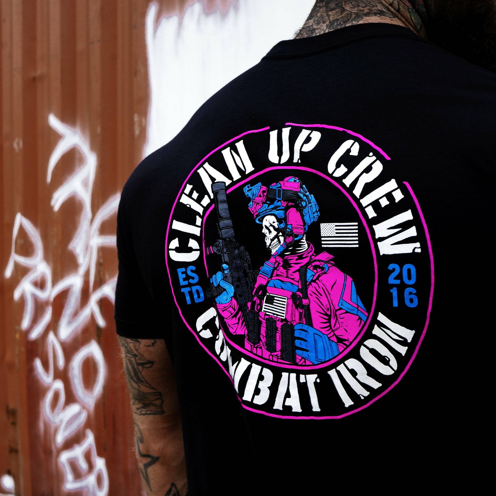 Clean up Crew Operator Skull Men's T-Shirt - Image 5