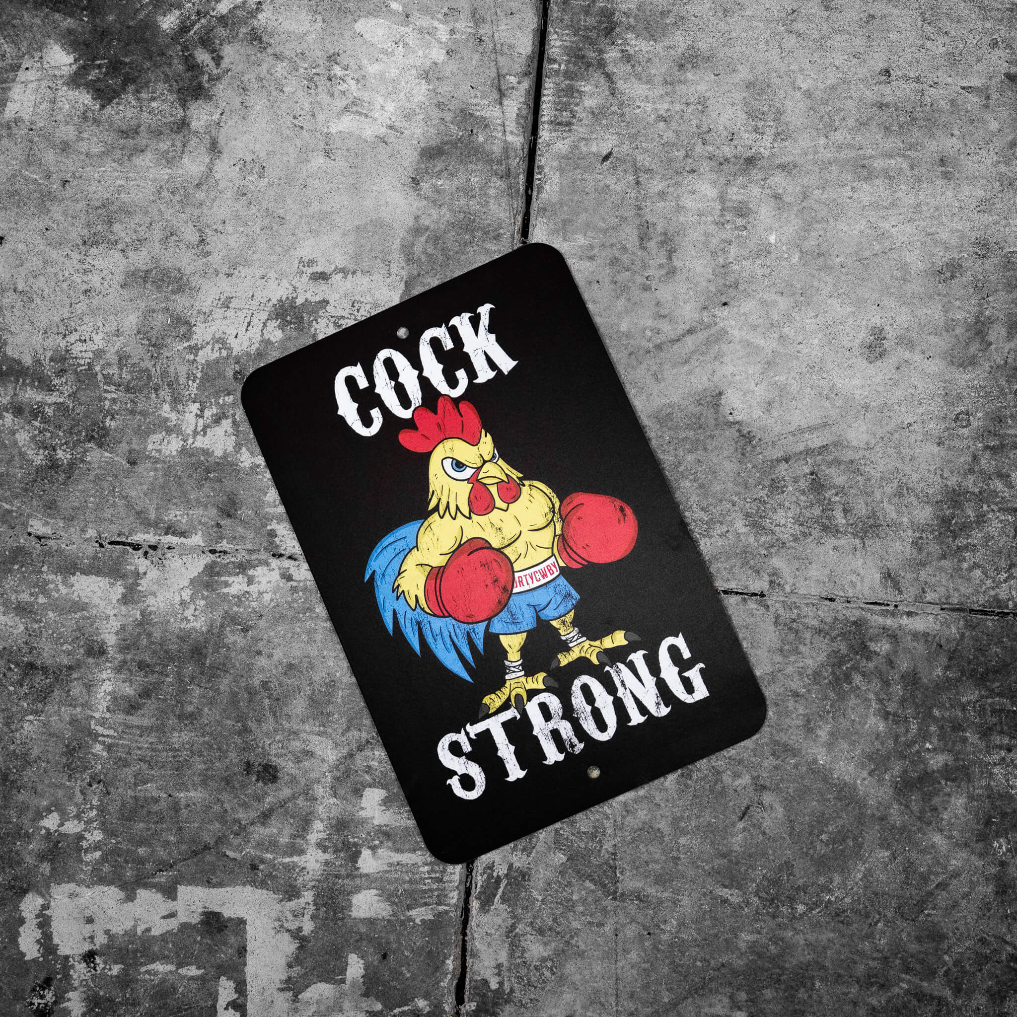 Cock Strong Boxing Chicken Metal Sign - Image 5