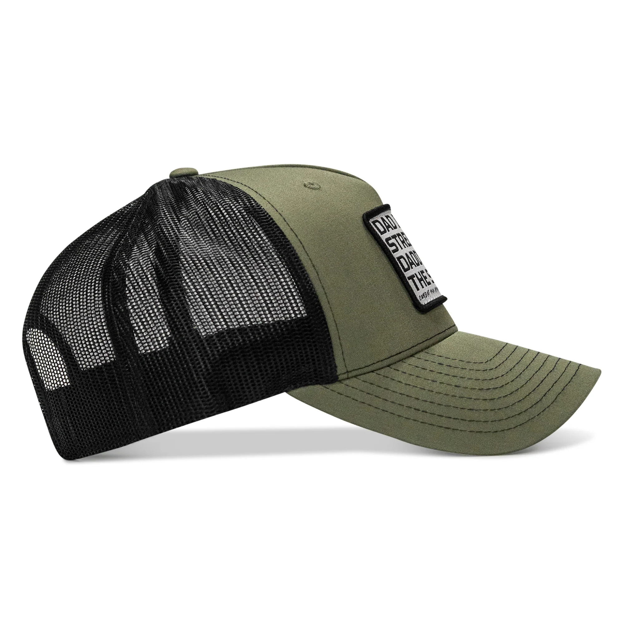Dad In The Streets. Daddy In The Sheets. White Patch Snapback Hat - Image 17