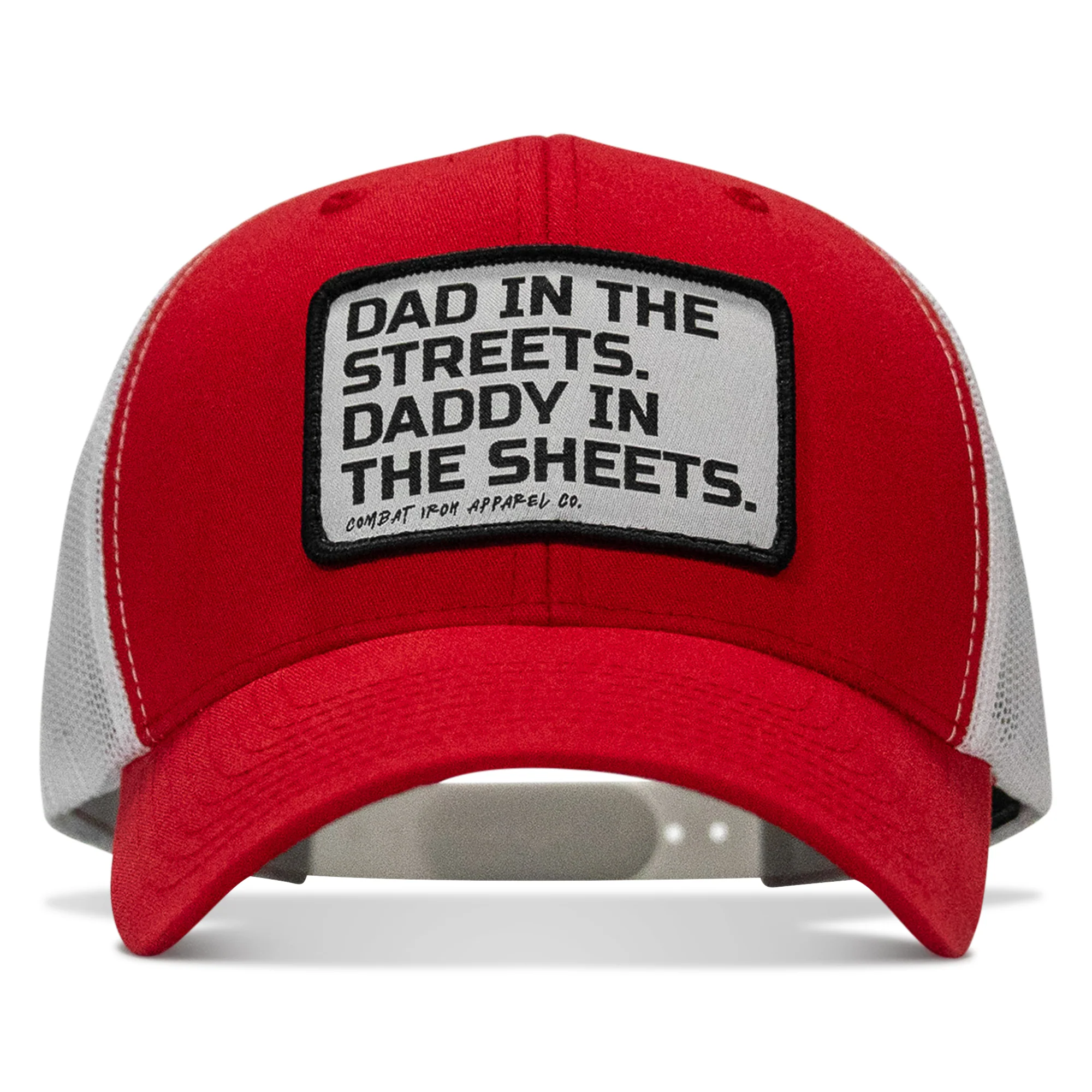 Dad In The Streets. Daddy In The Sheets. White Patch Snapback Hat - Image 57