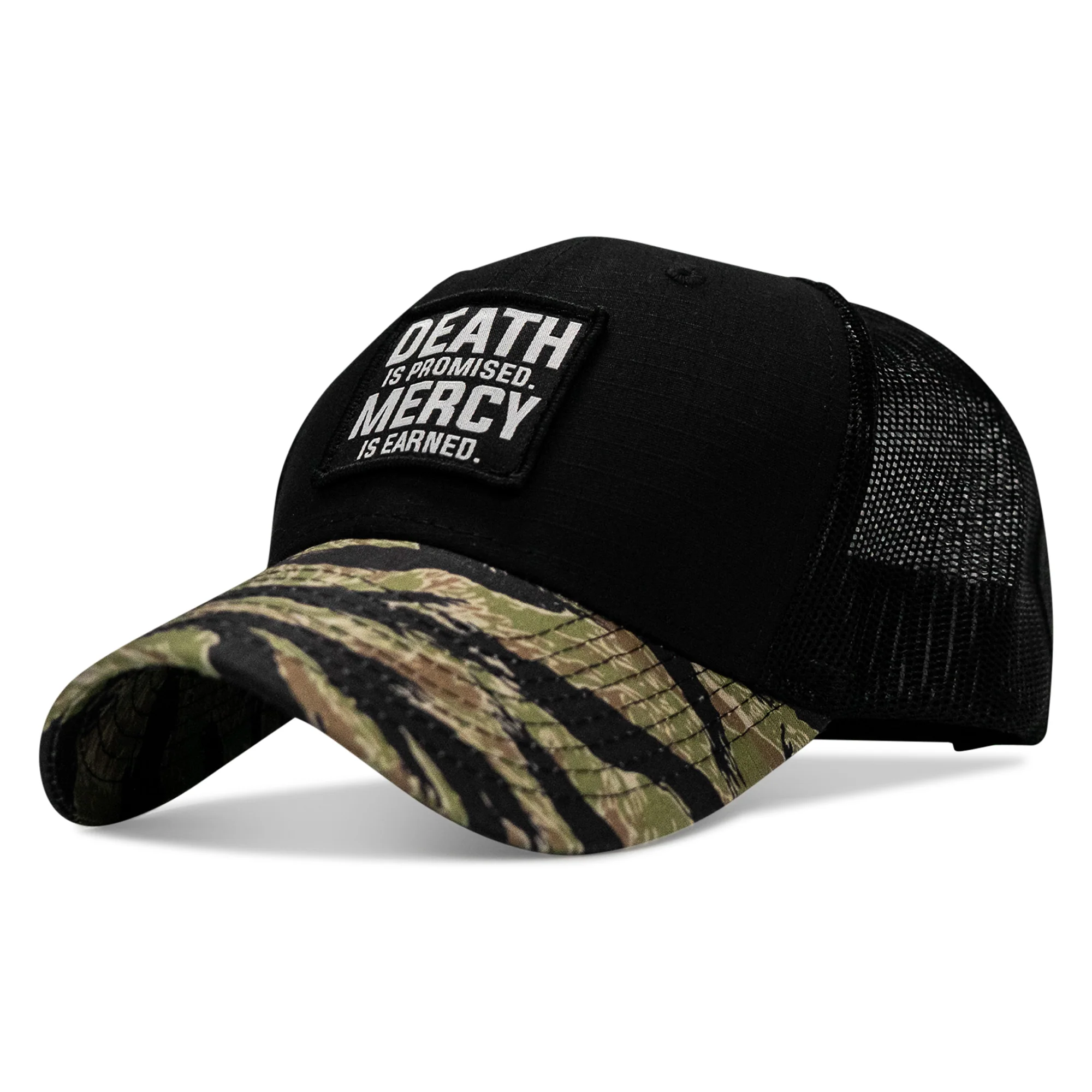 Death Is Promised. Mercy Is Earned Patch Original Ripstop Snapback Hat - Image 3