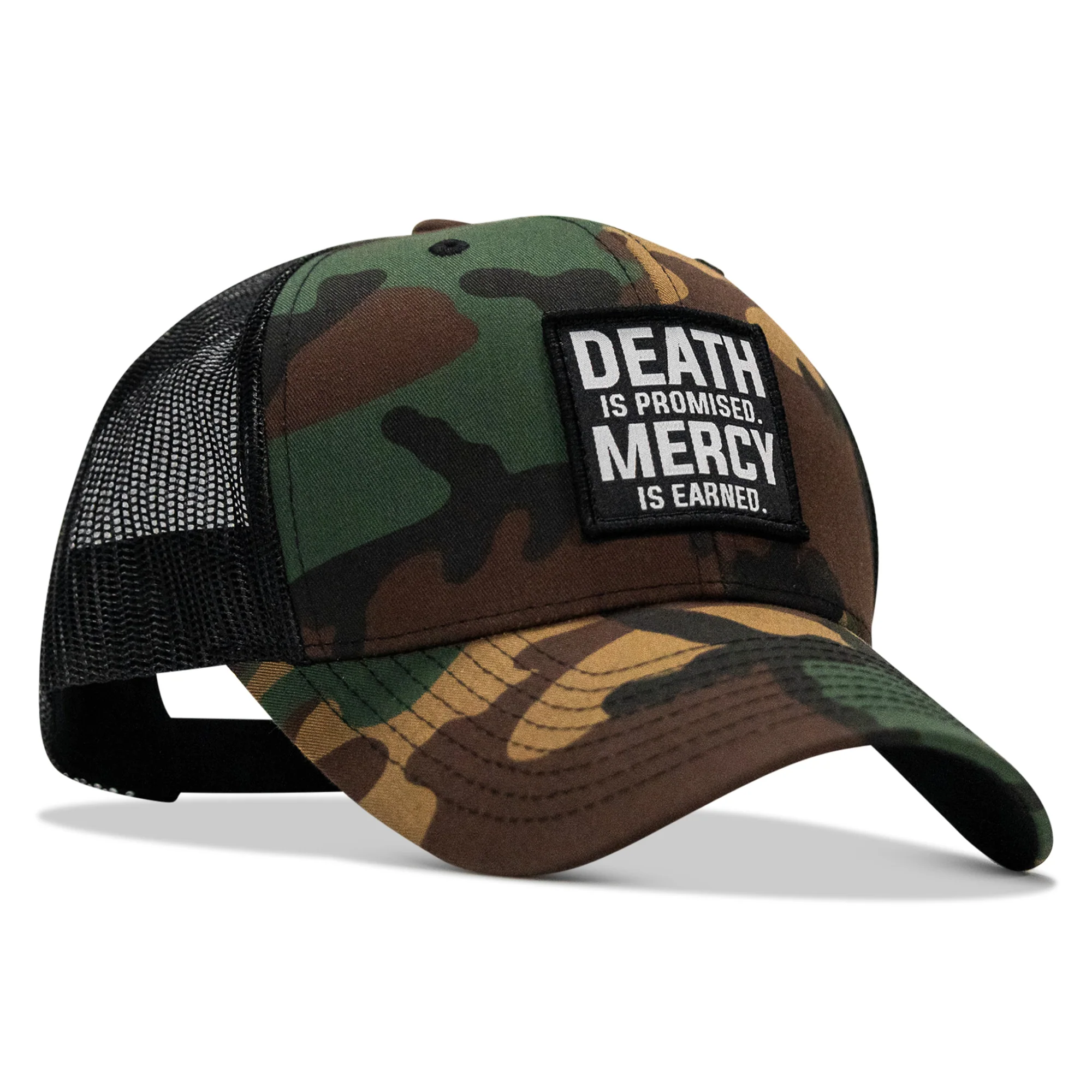 Death Is Promised. Mercy Is Earned Patch Snapback Hat - Image 13