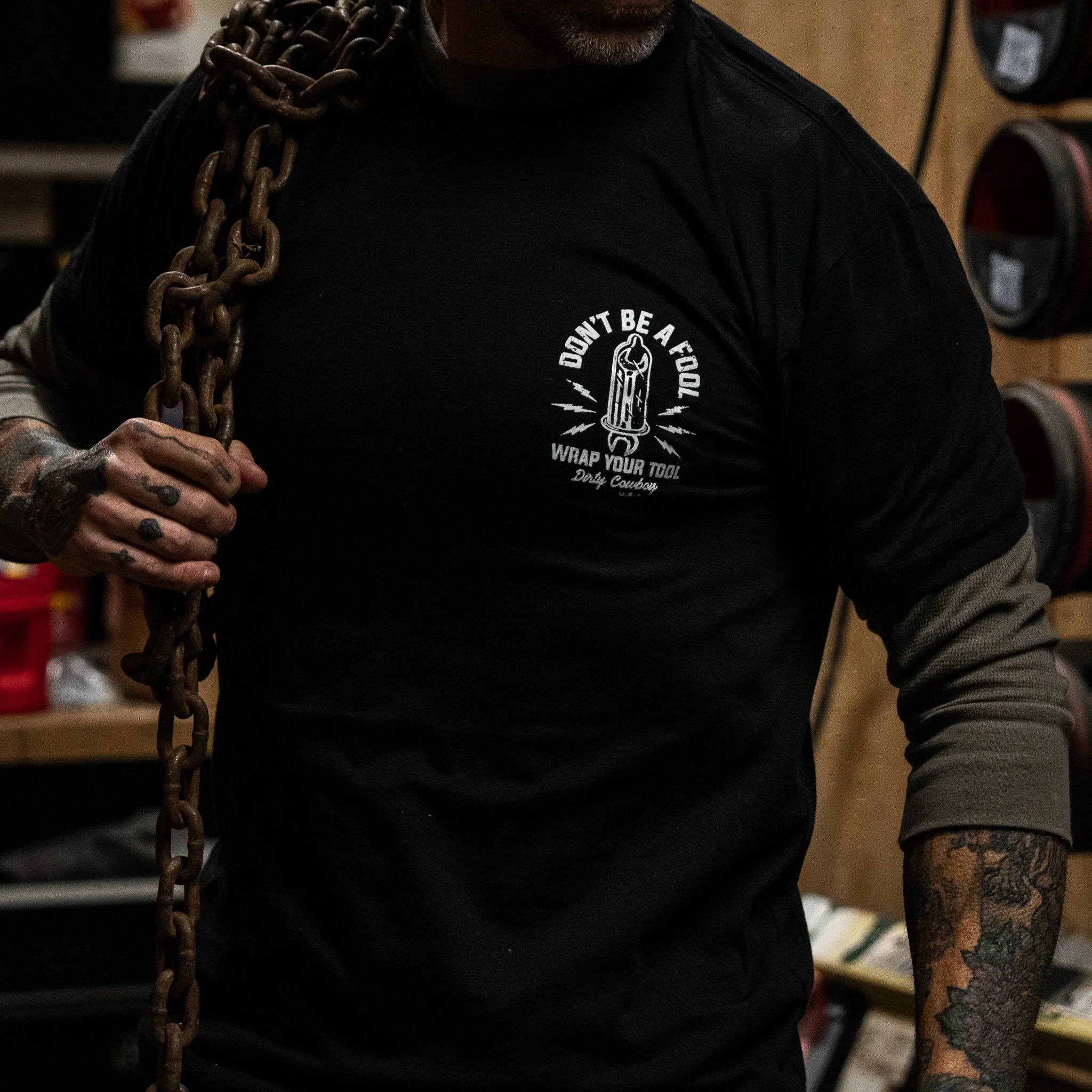 Don't Be a Fool. Wrap Your Tool Men's T-Shirt - Image 5