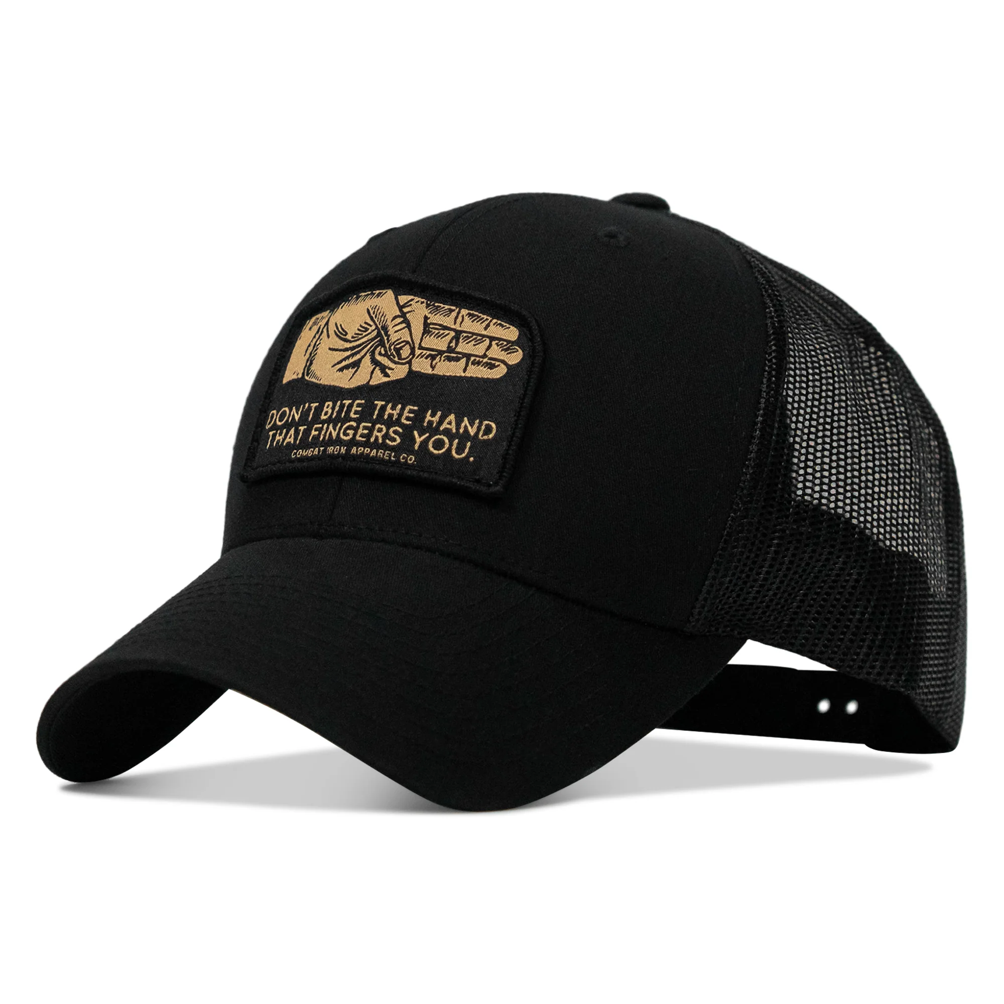Don't Bite The Hand That Fingers you Patch Snapback Hat - Image 3