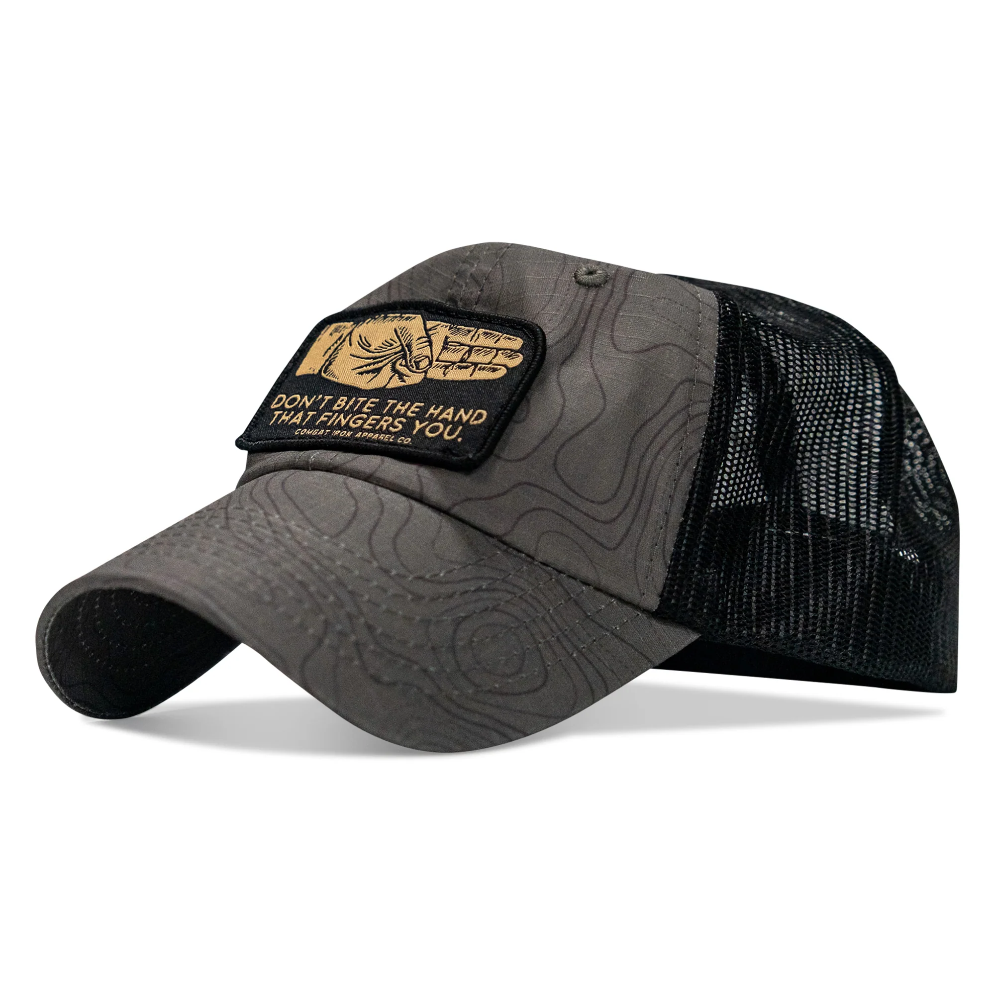 Don't Bite The Hand That Fingers You Patch Tactical Ripstop Mesh Snapback Hat - Image 8