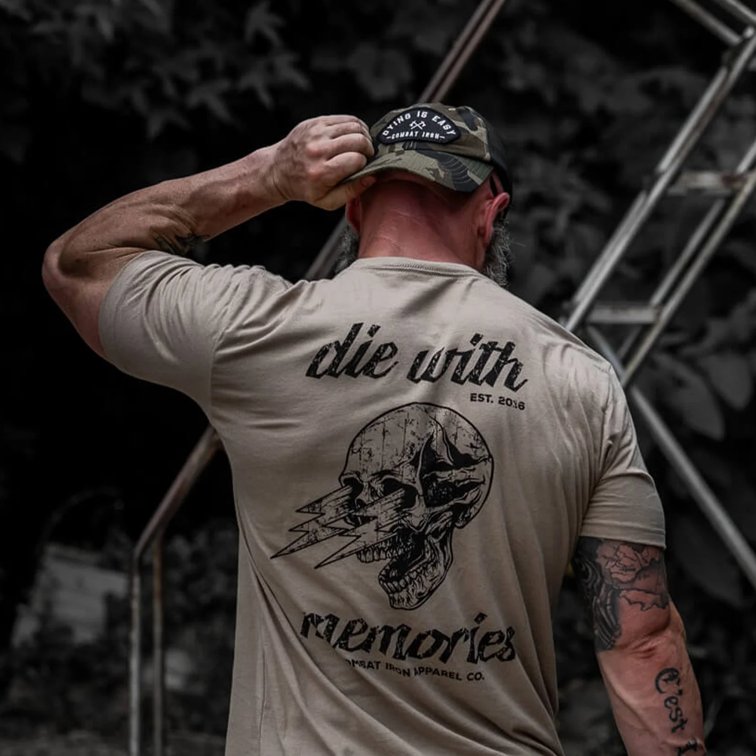 Dying Is Easy Arched Patch Tactical Ripstop Mesh Snapback Hat - Image 12