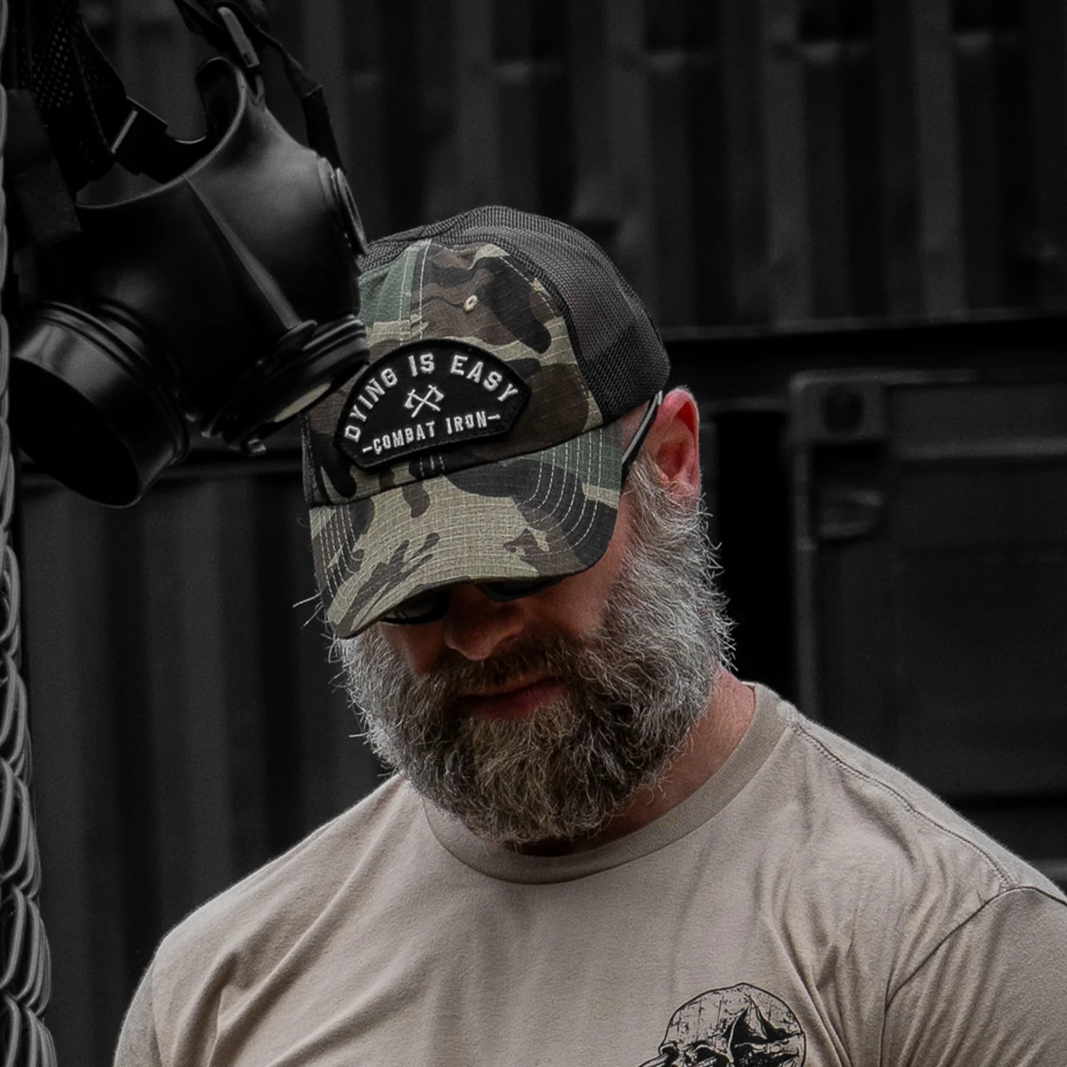 Dying Is Easy Arched Patch Tactical Ripstop Mesh Snapback Hat - Image 14