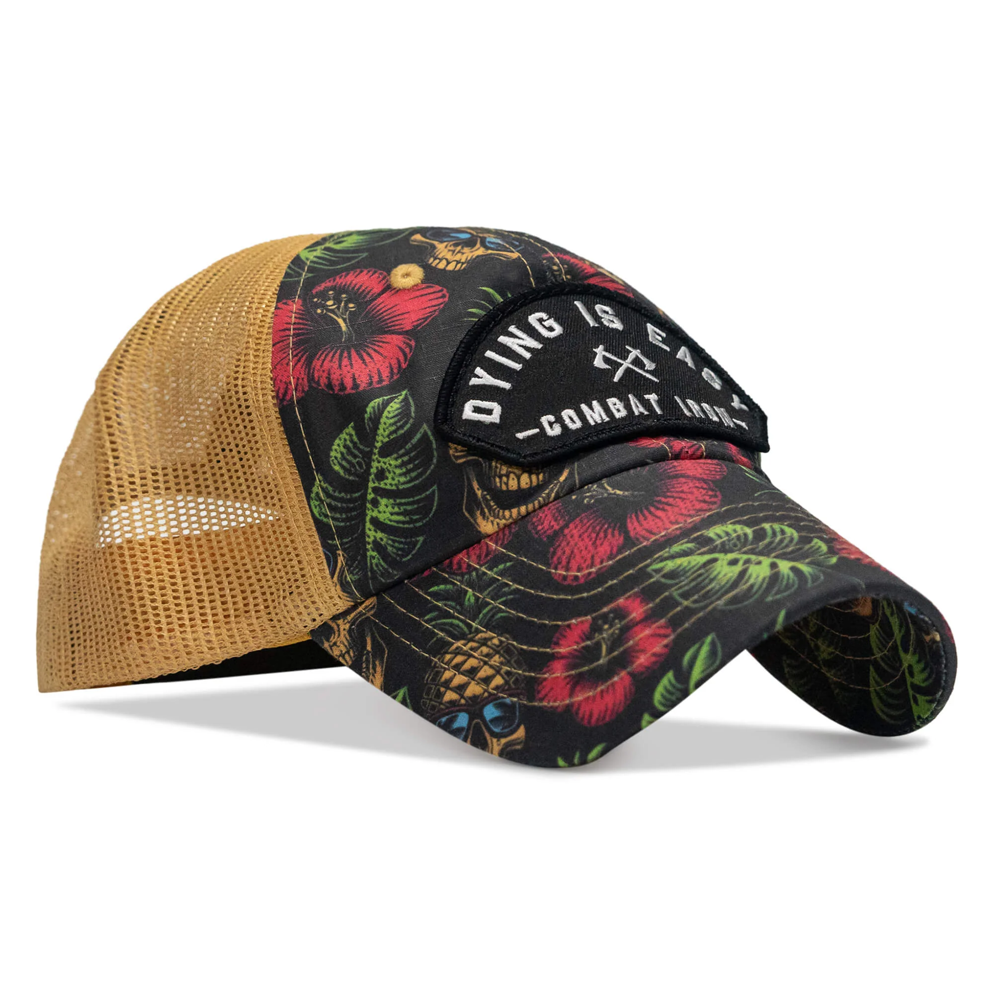 Dying Is Easy Arched Patch Tactical Ripstop Mesh Snapback Hat - Image 16