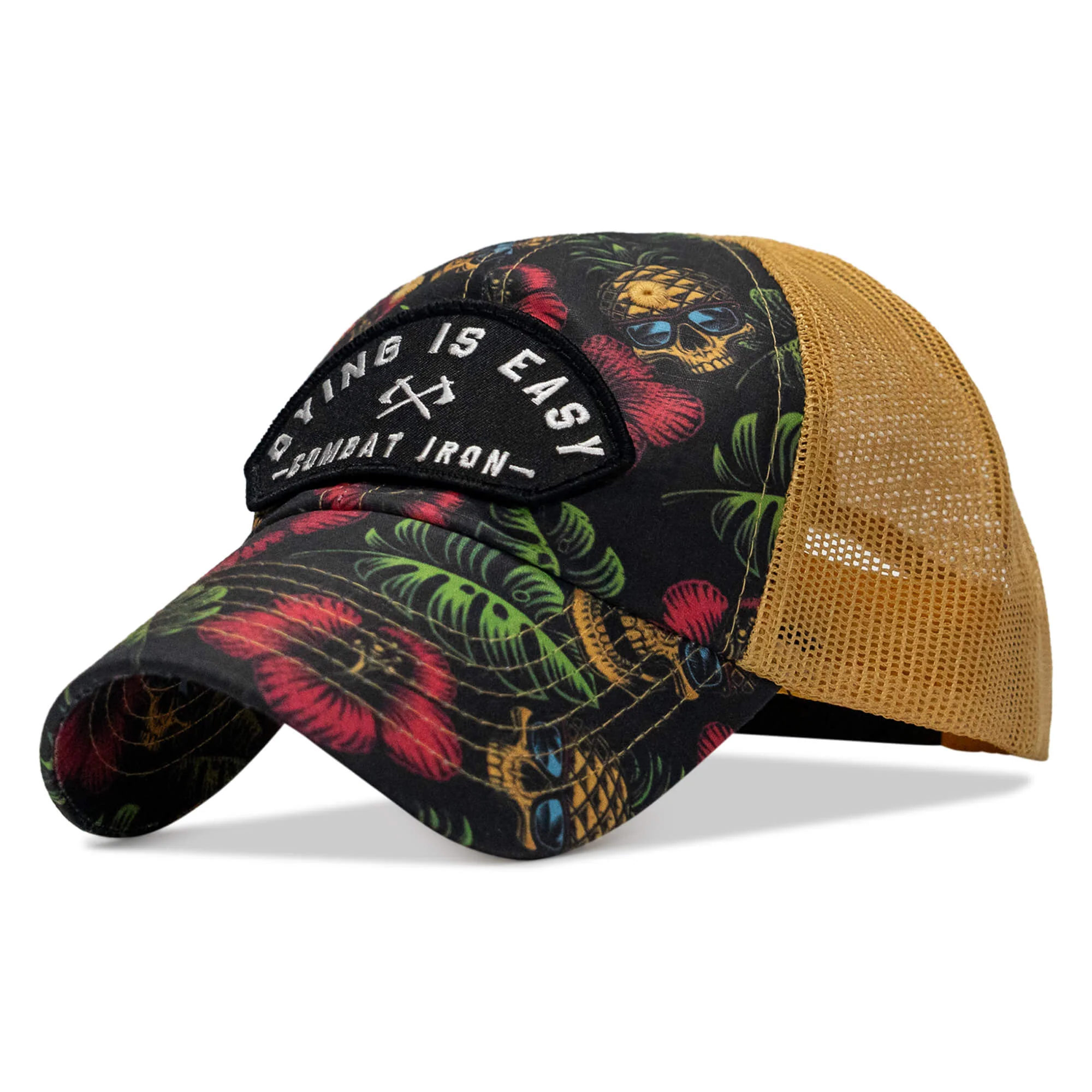 Dying Is Easy Arched Patch Tactical Ripstop Mesh Snapback Hat - Image 17