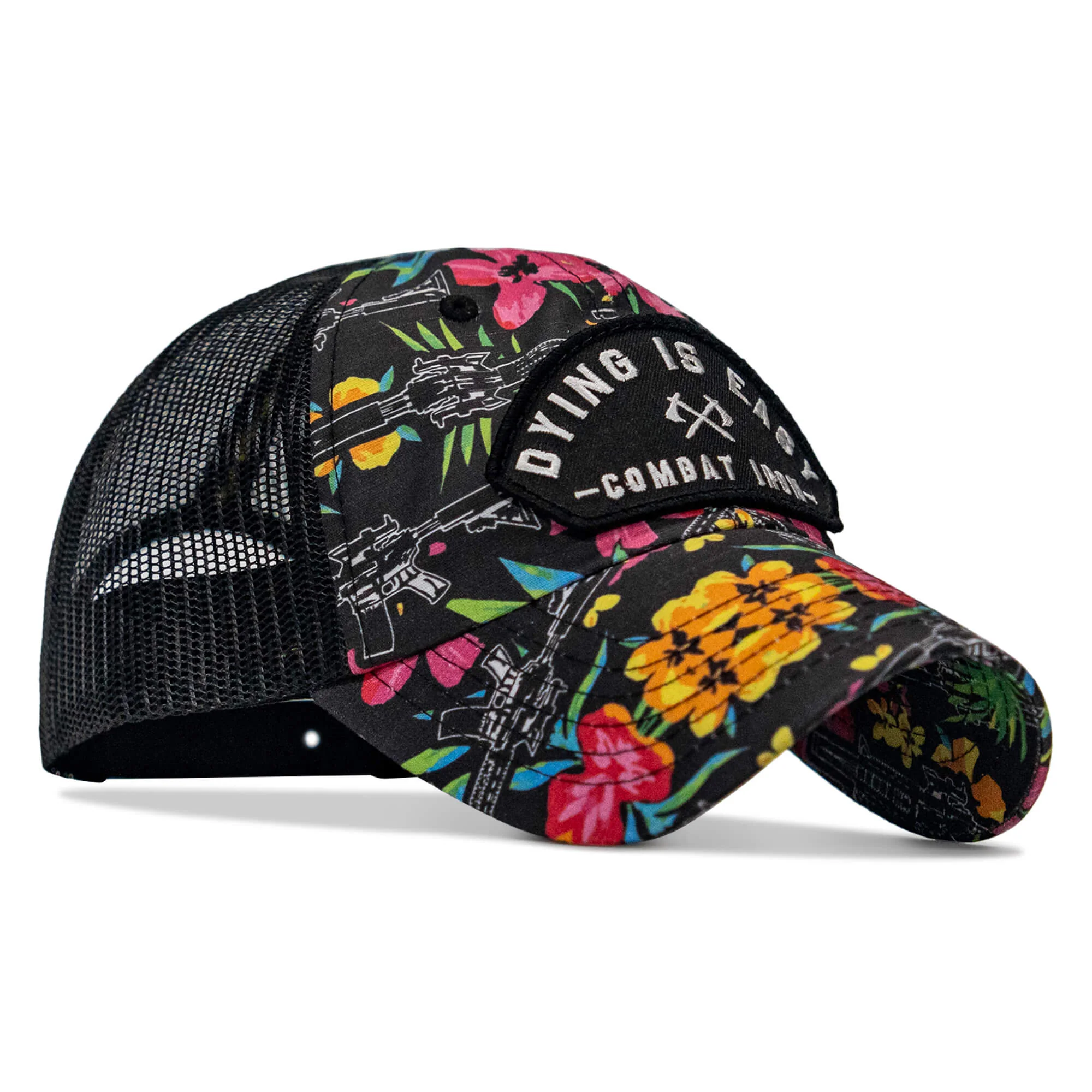 Dying Is Easy Arched Patch Tactical Ripstop Mesh Snapback Hat - Image 2