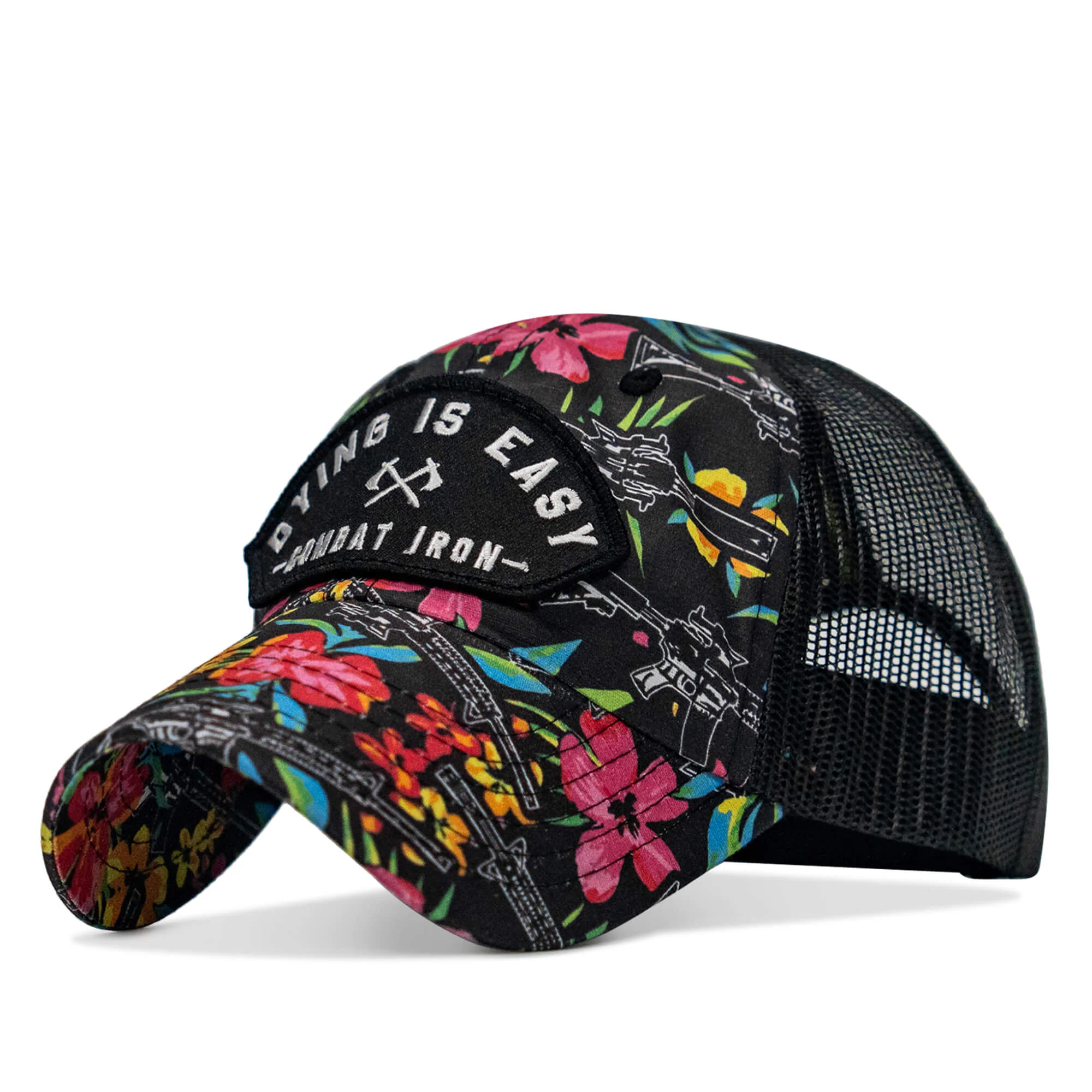 Dying Is Easy Arched Patch Tactical Ripstop Mesh Snapback Hat - Image 3