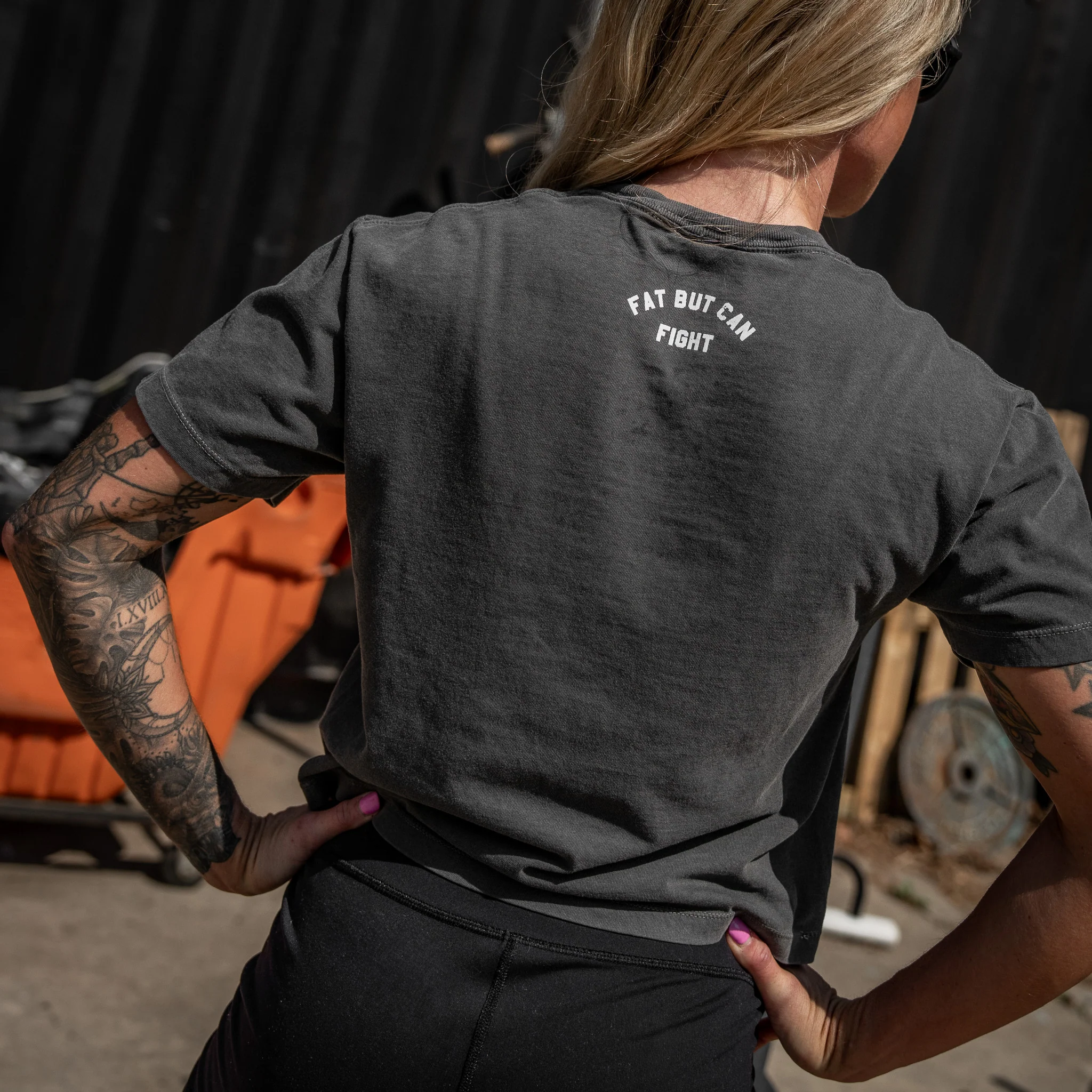 Fat But Can Fight Women's Heavyweight Crop Tee - Image 22