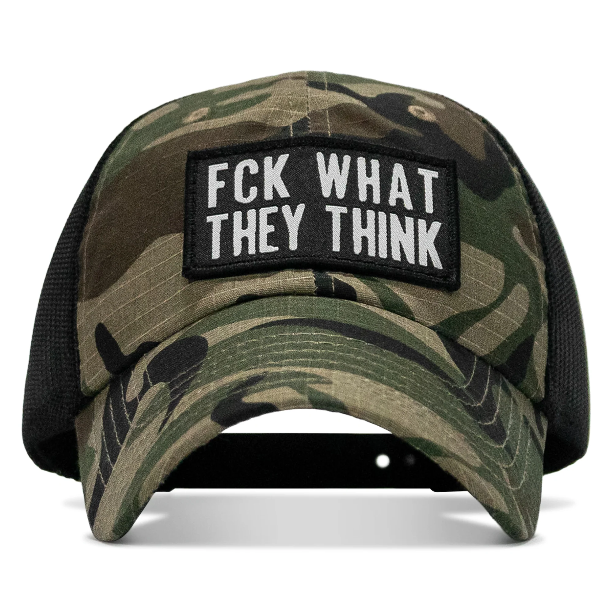 Fck What They Think Patch Tactical Ripstop Mesh Snapback Hat - Image 8