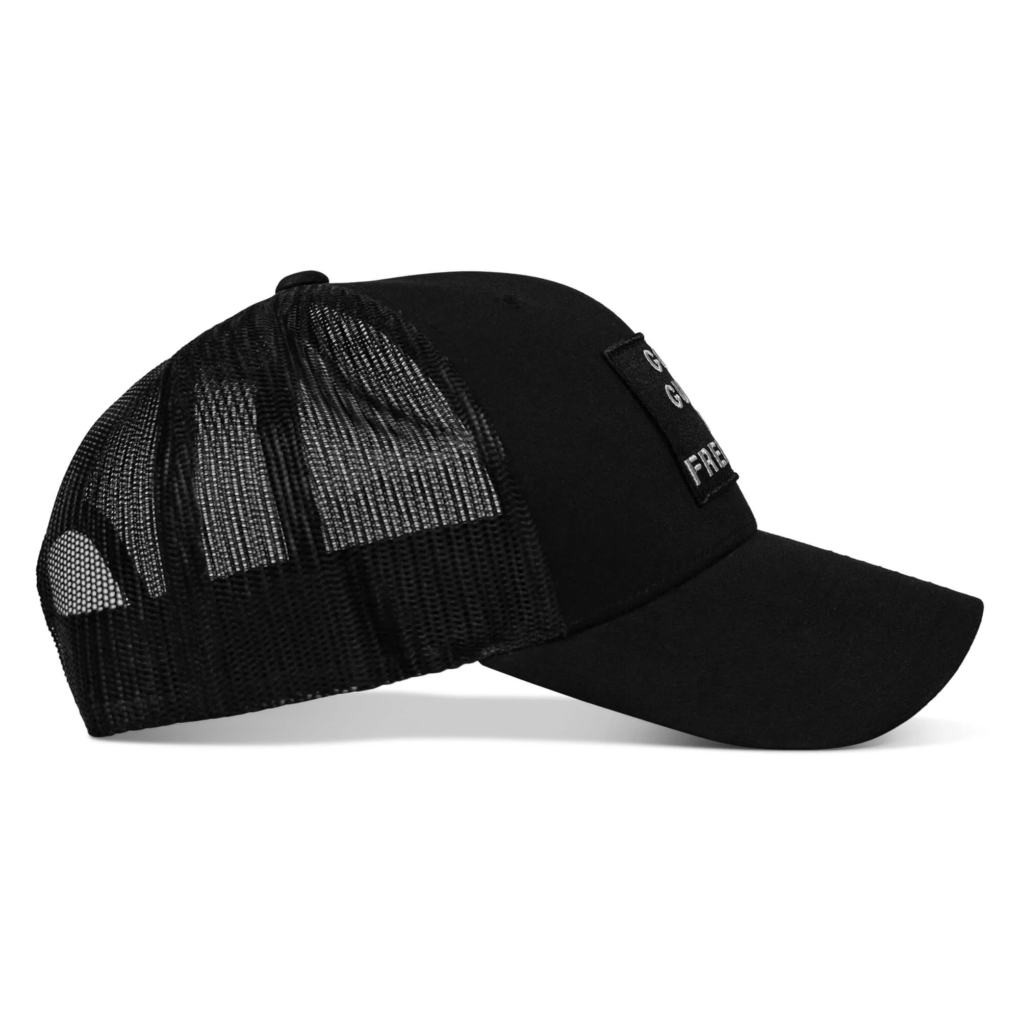 God, Guns, And Freedom Patch Mid-Profile Mesh Snapback Hat - Image 14