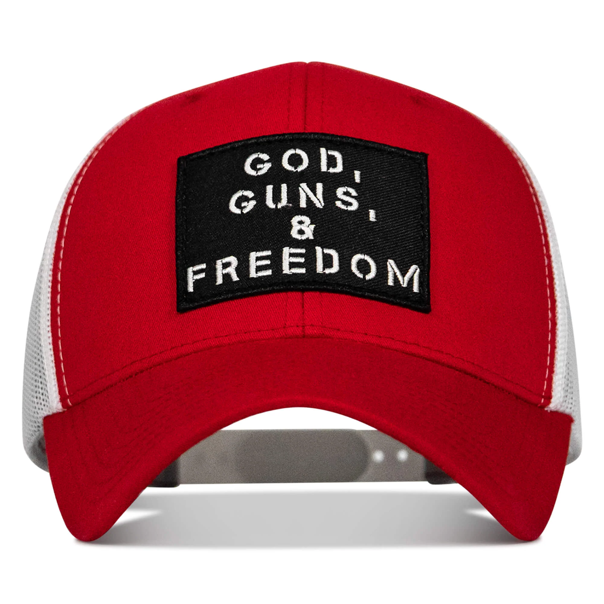 God, Guns, And Freedom Patch Mid-Profile Mesh Snapback Hat - Image 4