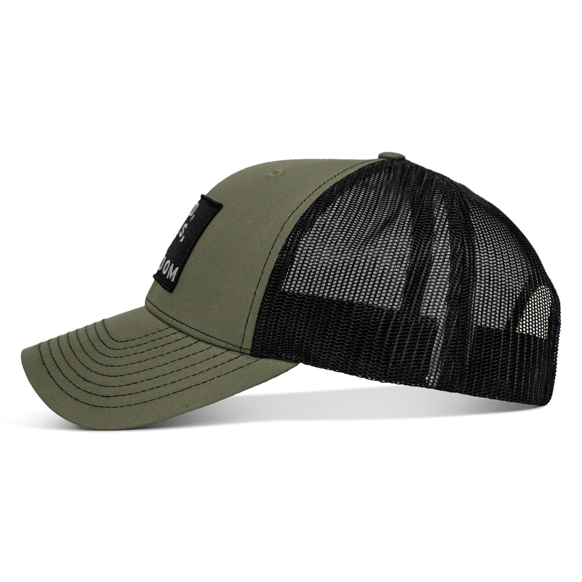 God, Guns, And Freedom Patch Mid-Profile Mesh Snapback Hat - Image 7