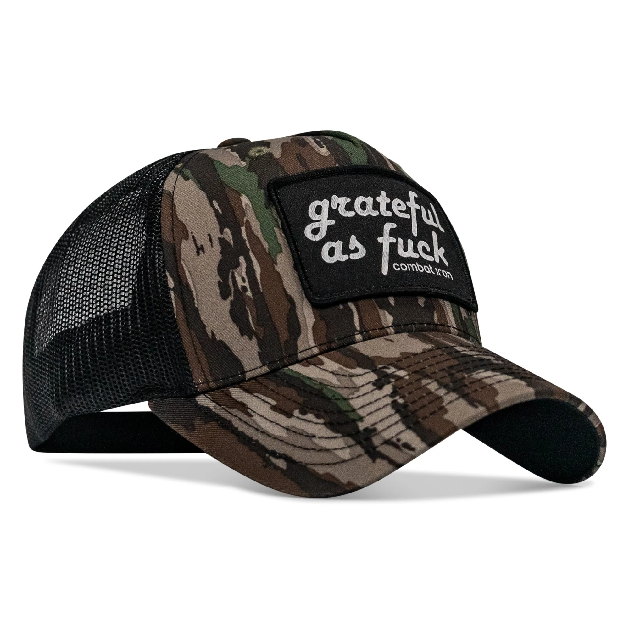 Grateful As F*ck Patch Mesh Snapback Hat - Image 14