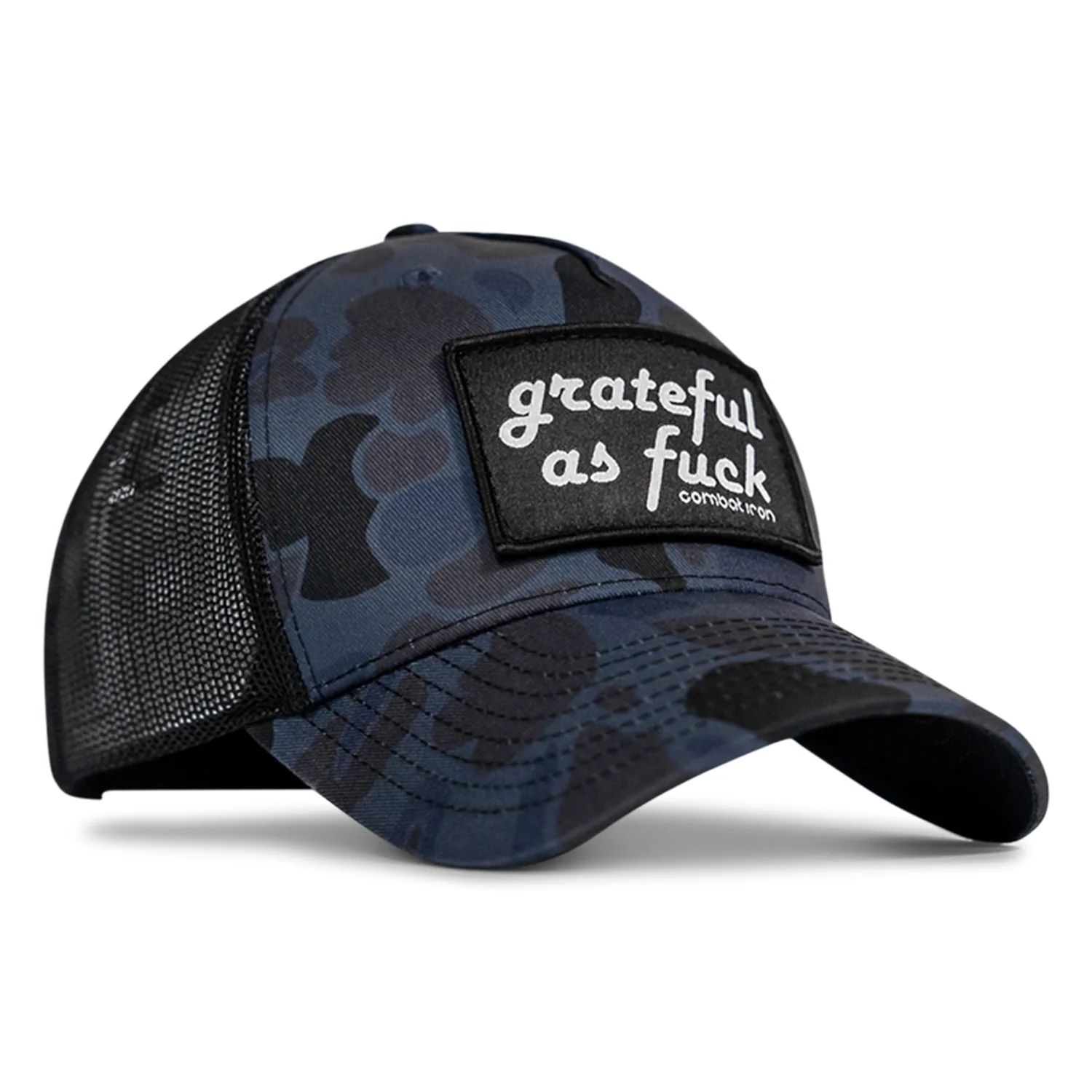 Grateful As F*ck Patch Mesh Snapback Hat - Image 2