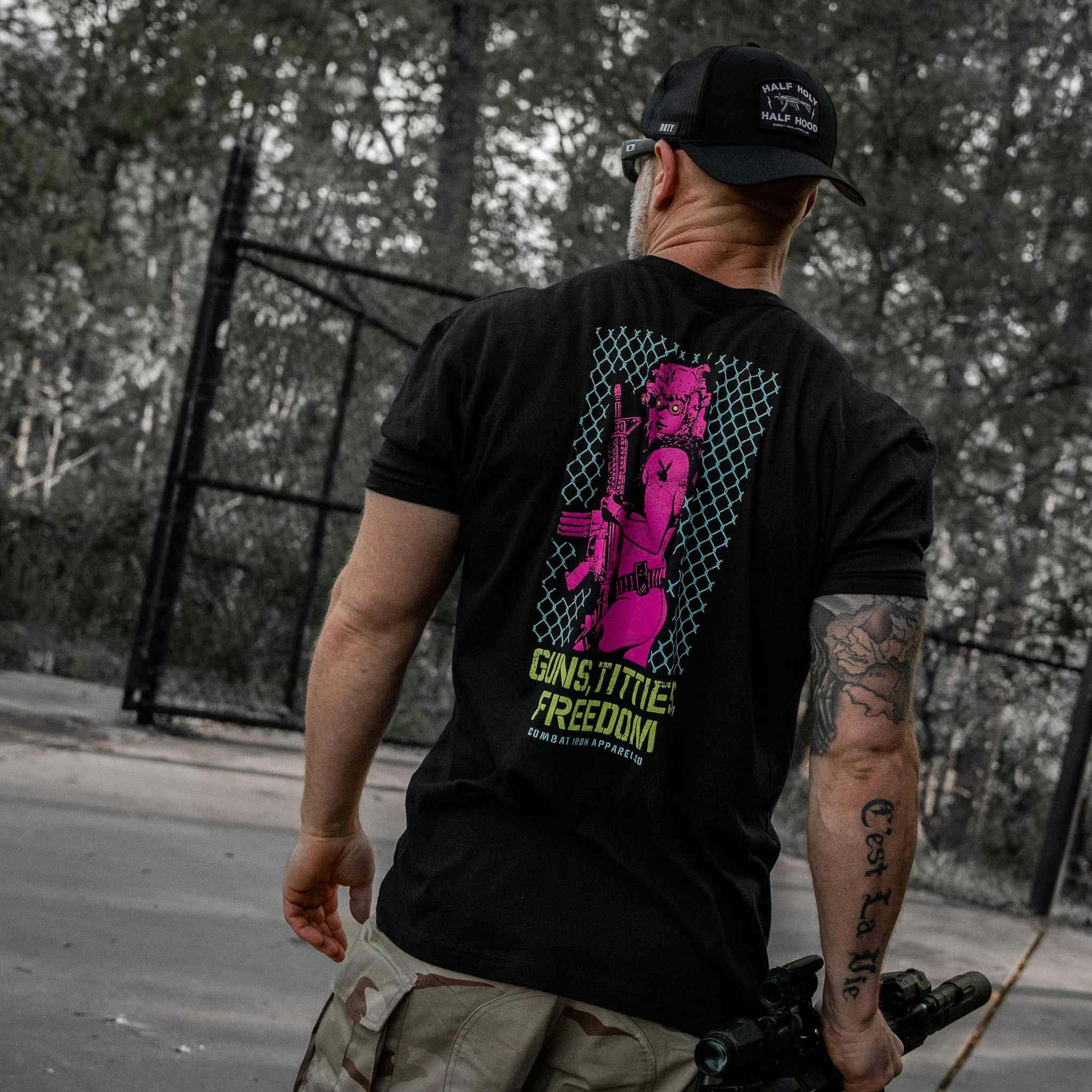 Guns, Titties, Freedom: Tactical Temptation Men's T-Shirt - Image 5