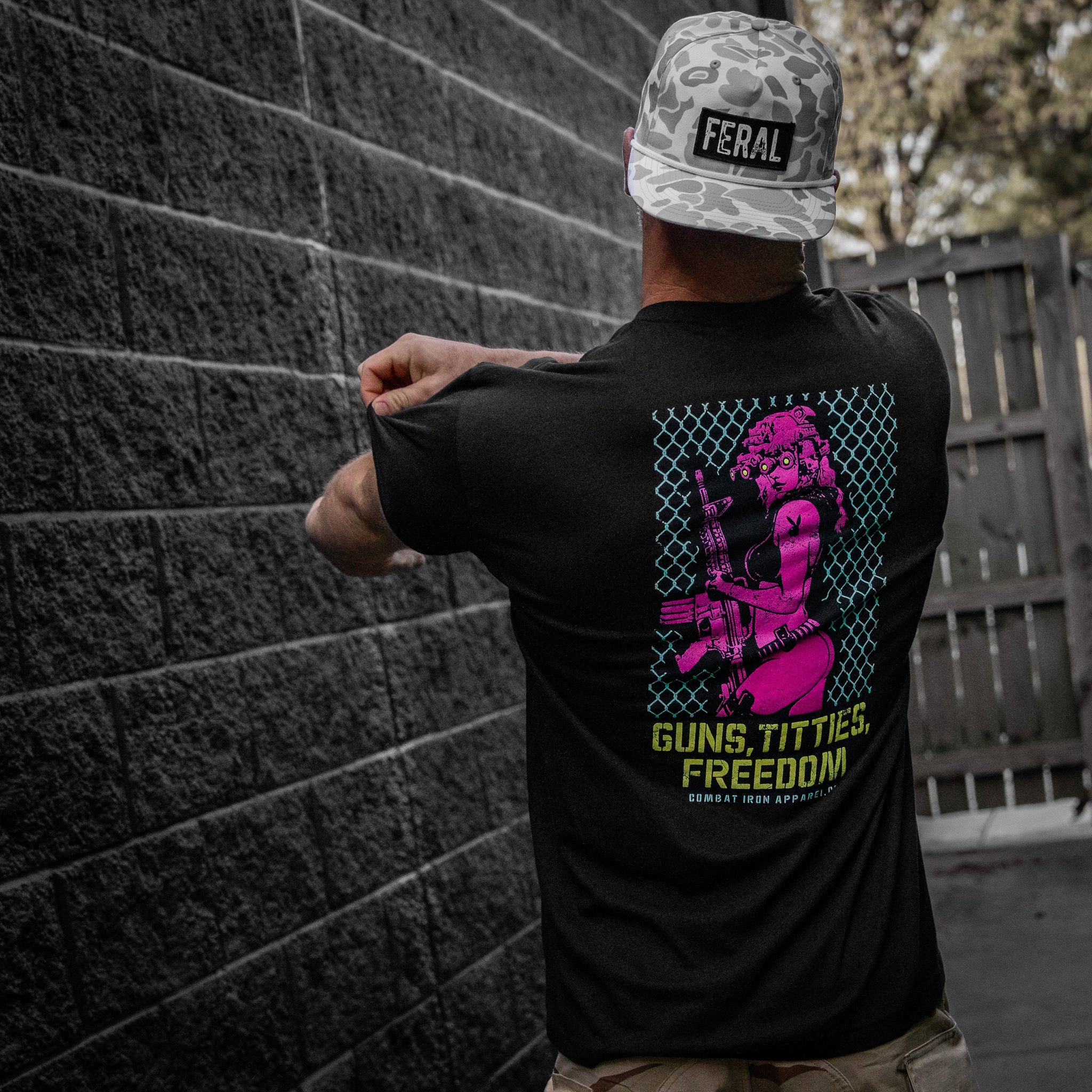 Guns, Titties, Freedom: Tactical Temptation Men's T-Shirt - Image 7