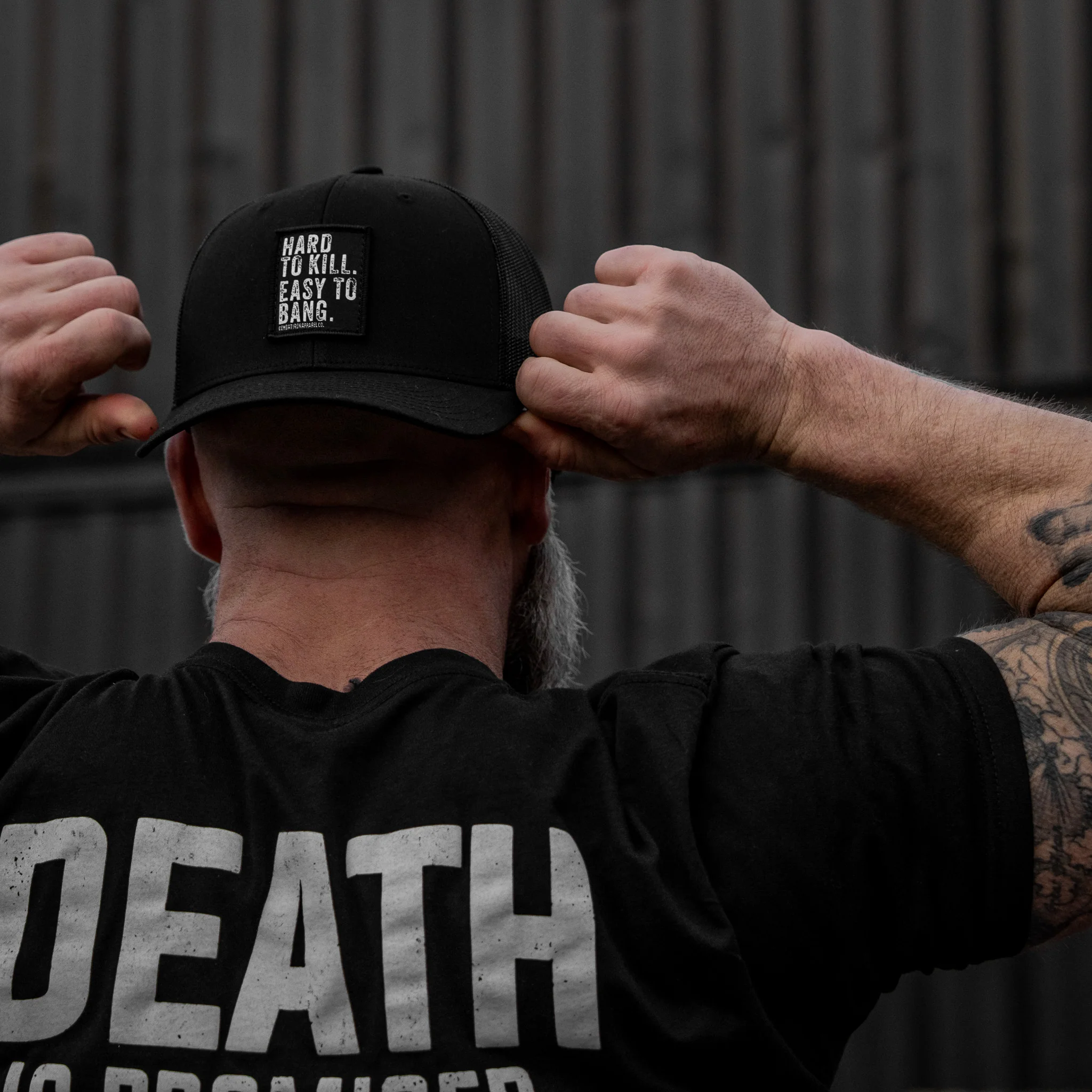 Hard to Kill. Easy to Bang. Patch Snapback Hat - Image 2