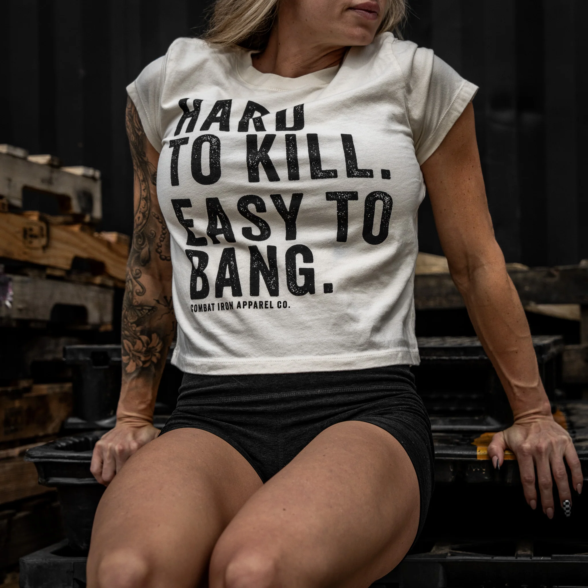 Hard To Kill. Easy To Bang. Women's Crop T-Shirt - Image 15