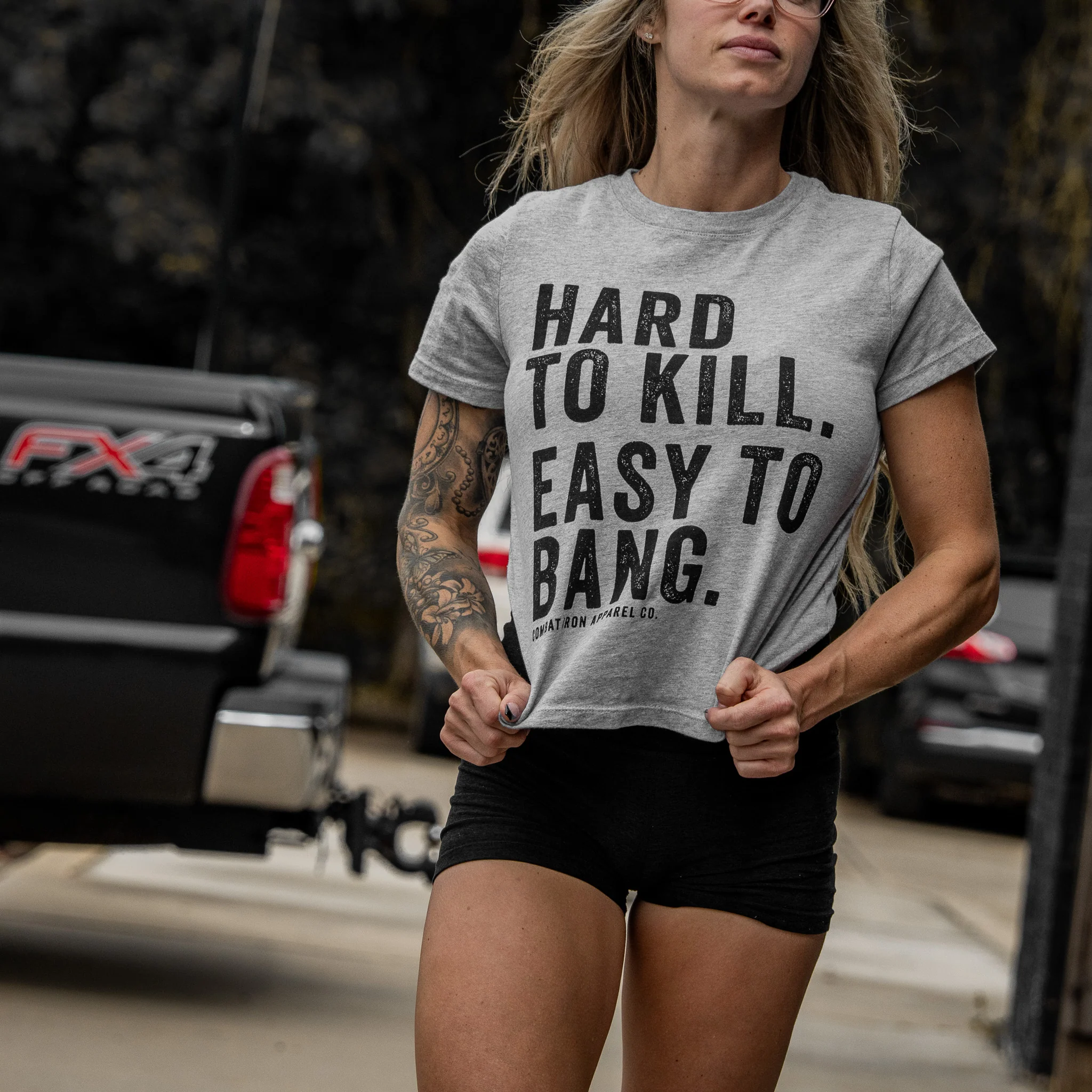 Hard To Kill. Easy To Bang. Women's Crop T-Shirt - Image 4