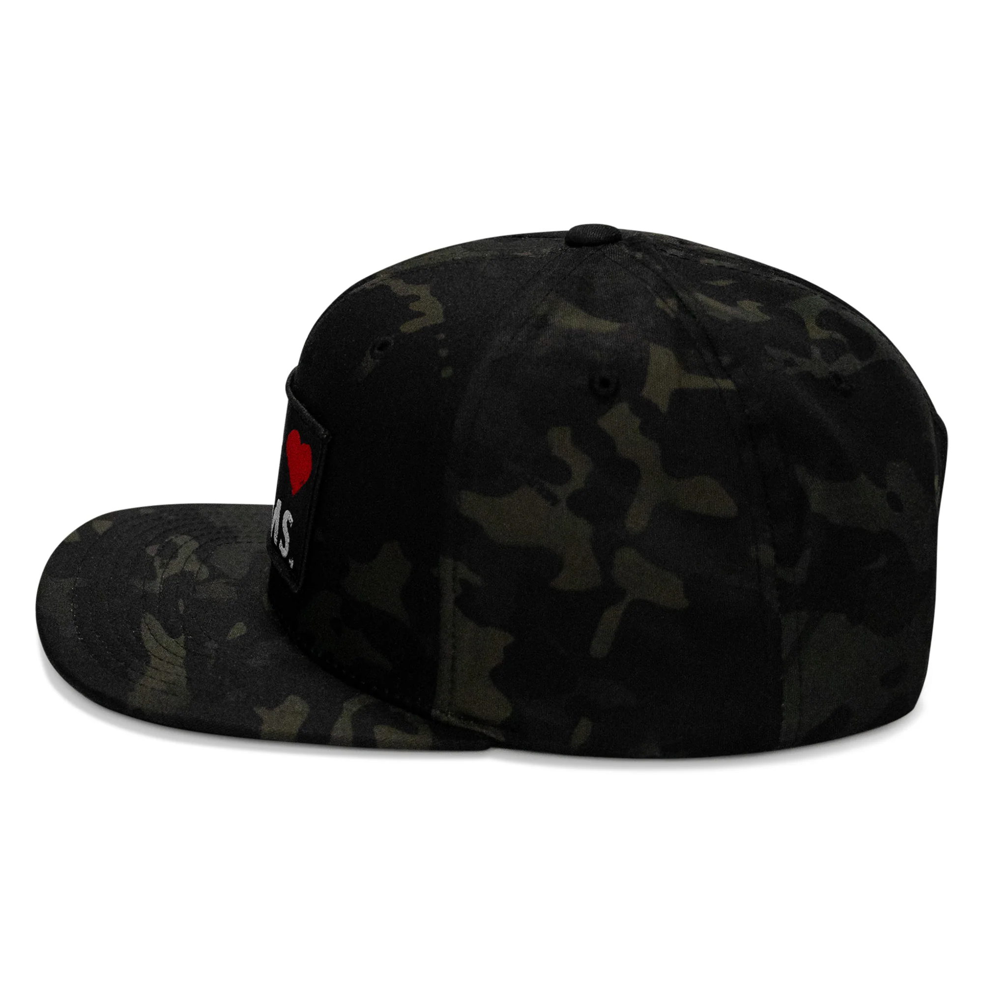 I Love Hot Moms Patch Flatbill Snapback Hat - Image 4