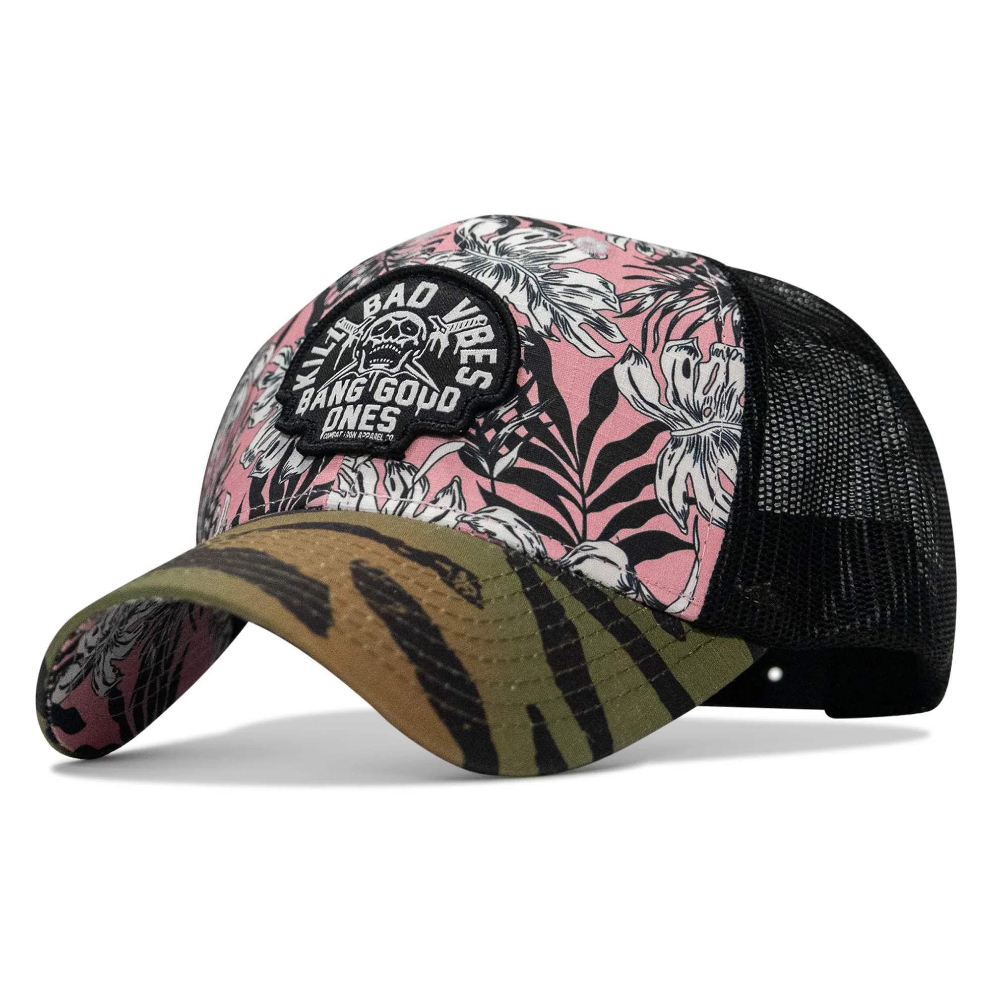 Kill Bad Vibes Skull Patch Original Ripstop Snapback Hat - Image 17