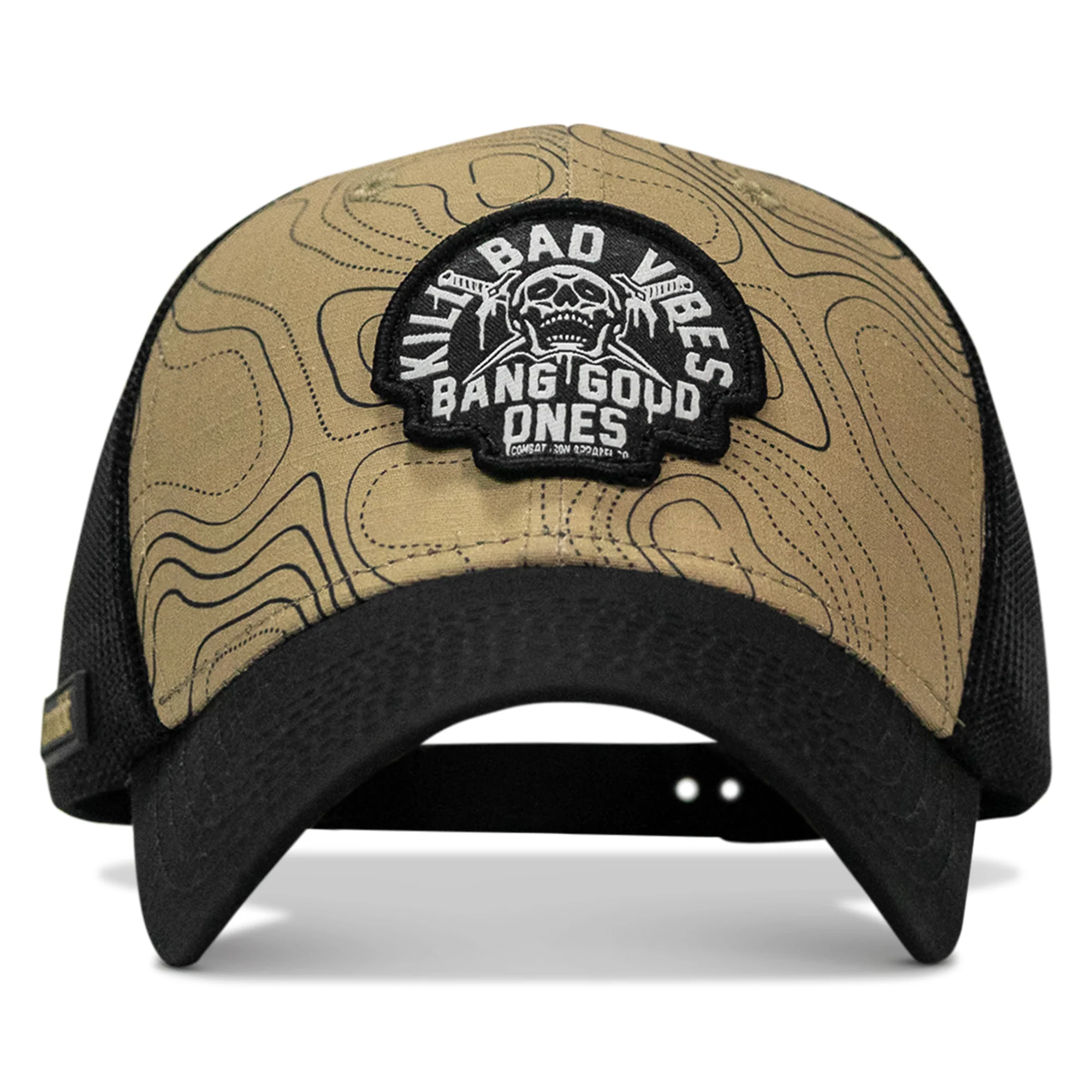 Kill Bad Vibes Skull Patch Original Ripstop Snapback Hat - Image 9