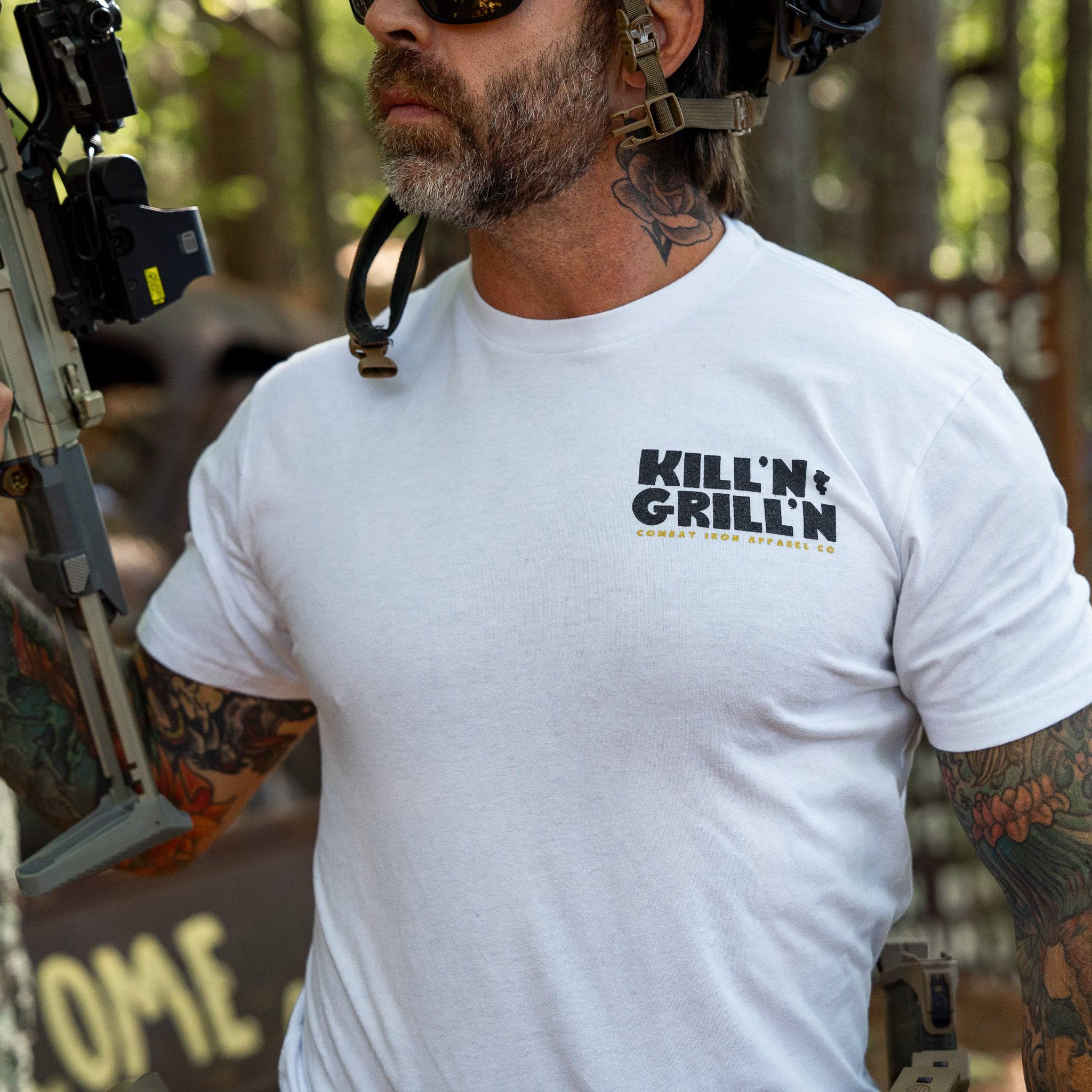 Kill'n & Grill'n | Some Hills Are Worth Fighting For Men's T-Shirt - Image 5