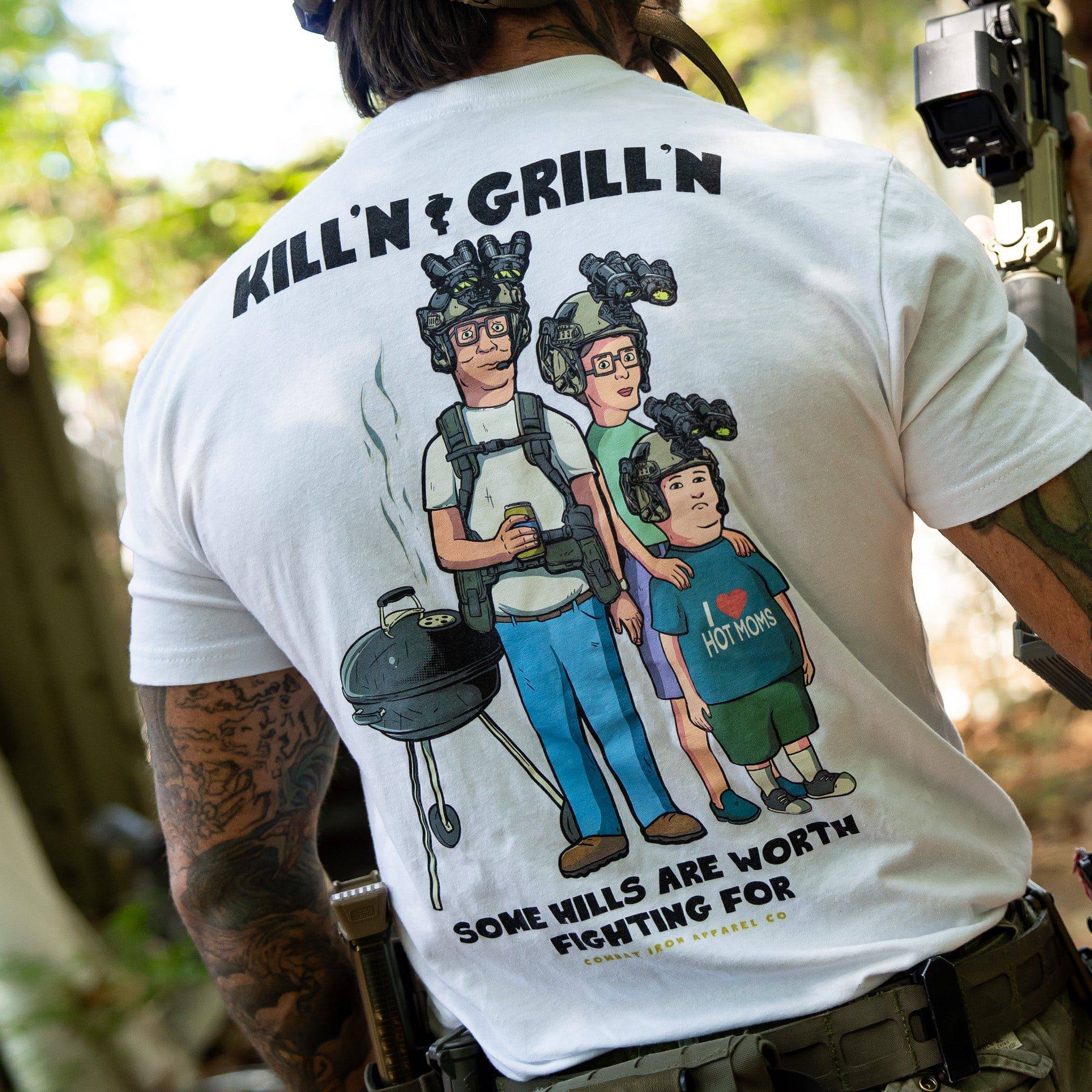 Kill'n & Grill'n | Some Hills Are Worth Fighting For Men's T-Shirt - Image 6