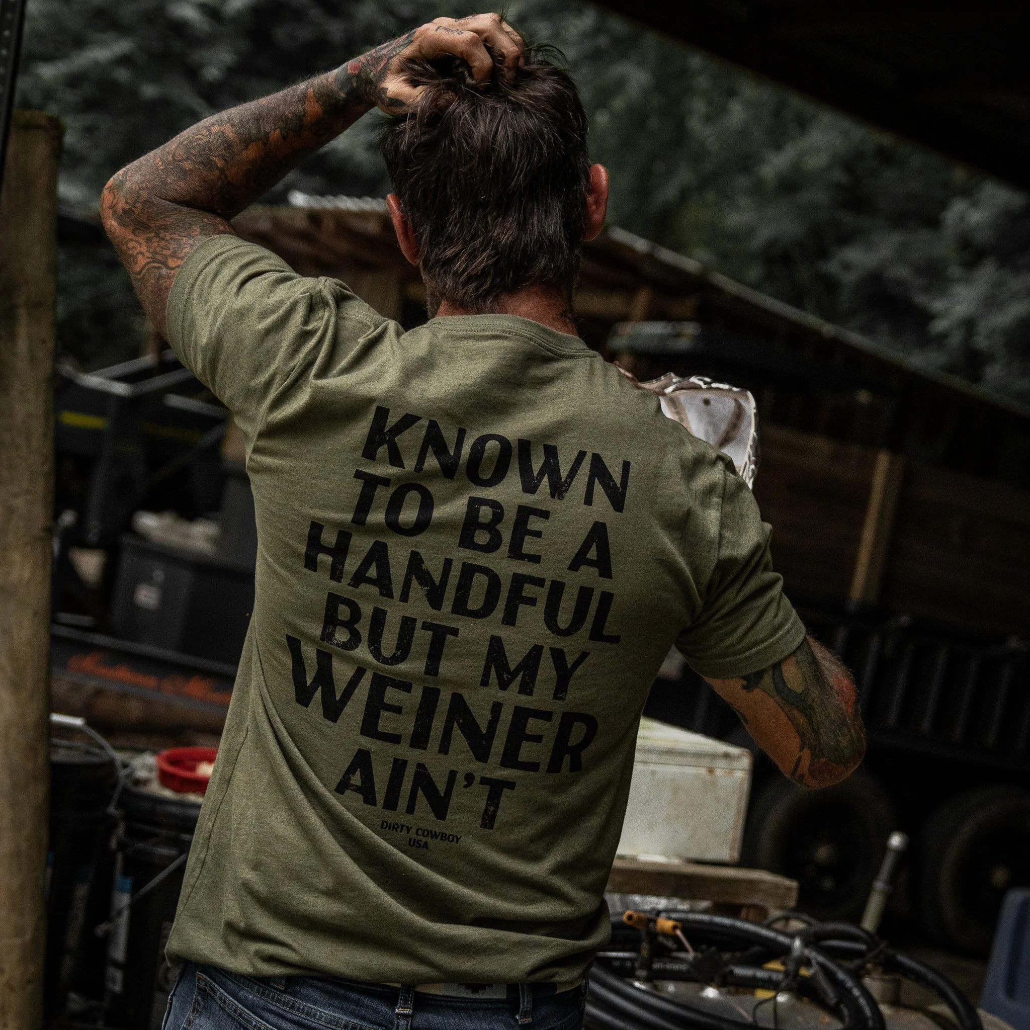 Known To Be A Handful. But My Weiner Ain't  Men's T-Shirt - Image 5