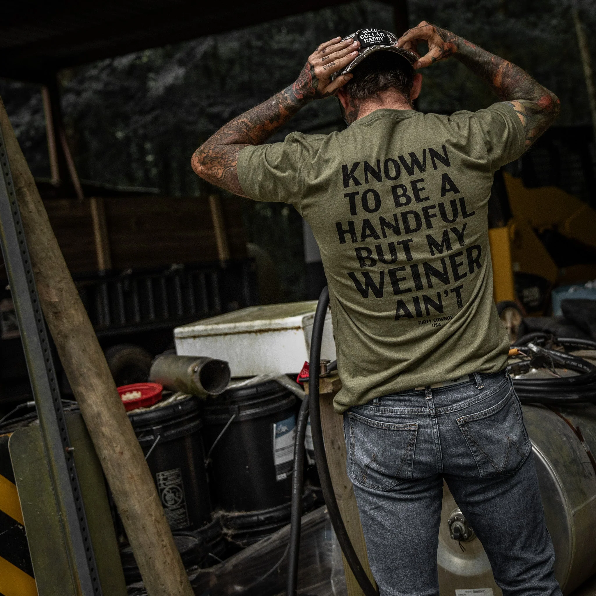 Known To Be A Handful. But My Weiner Ain't  Men's T-Shirt - Image 7