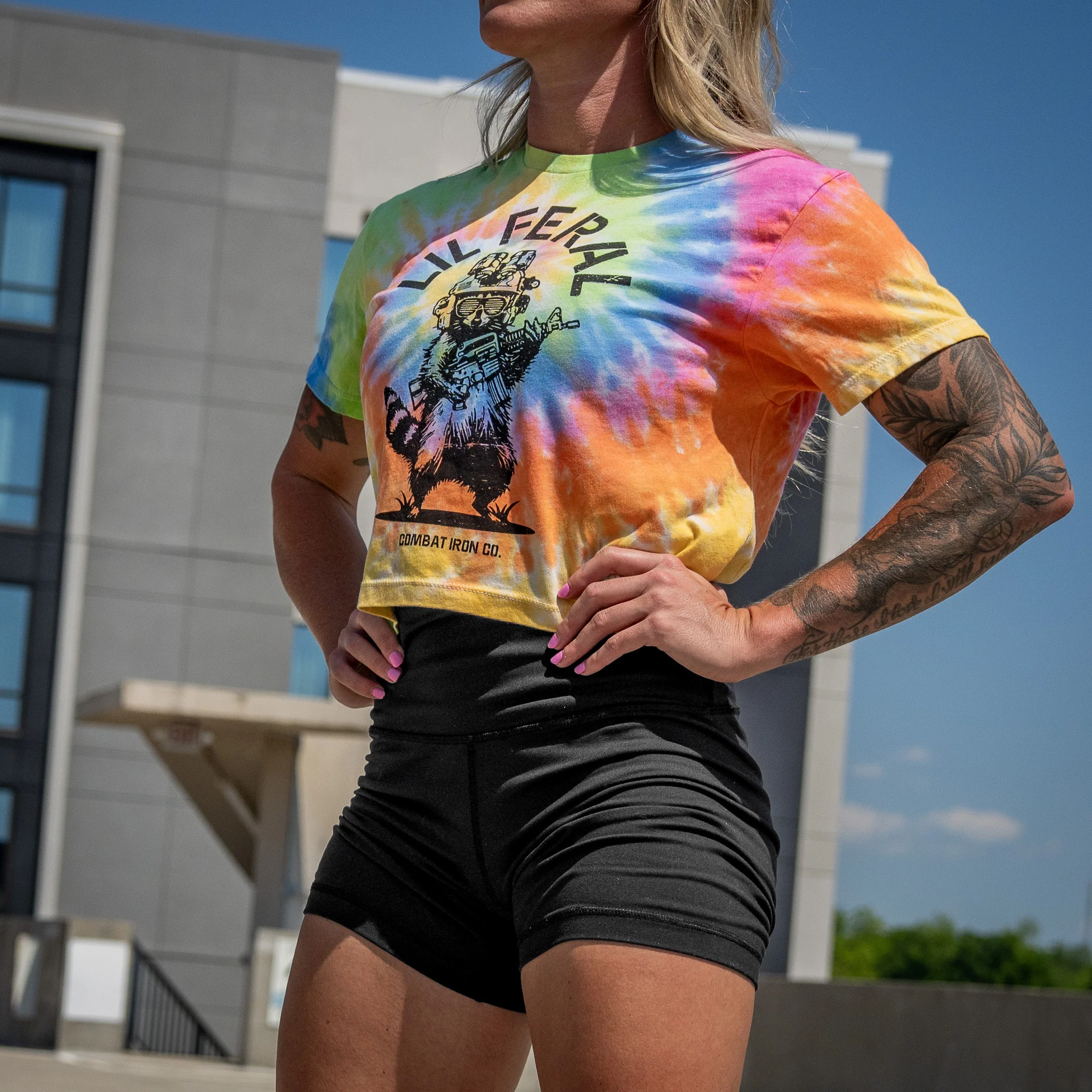 Lil Feral Raccoon Women's Crop T-Shirt - Image 22