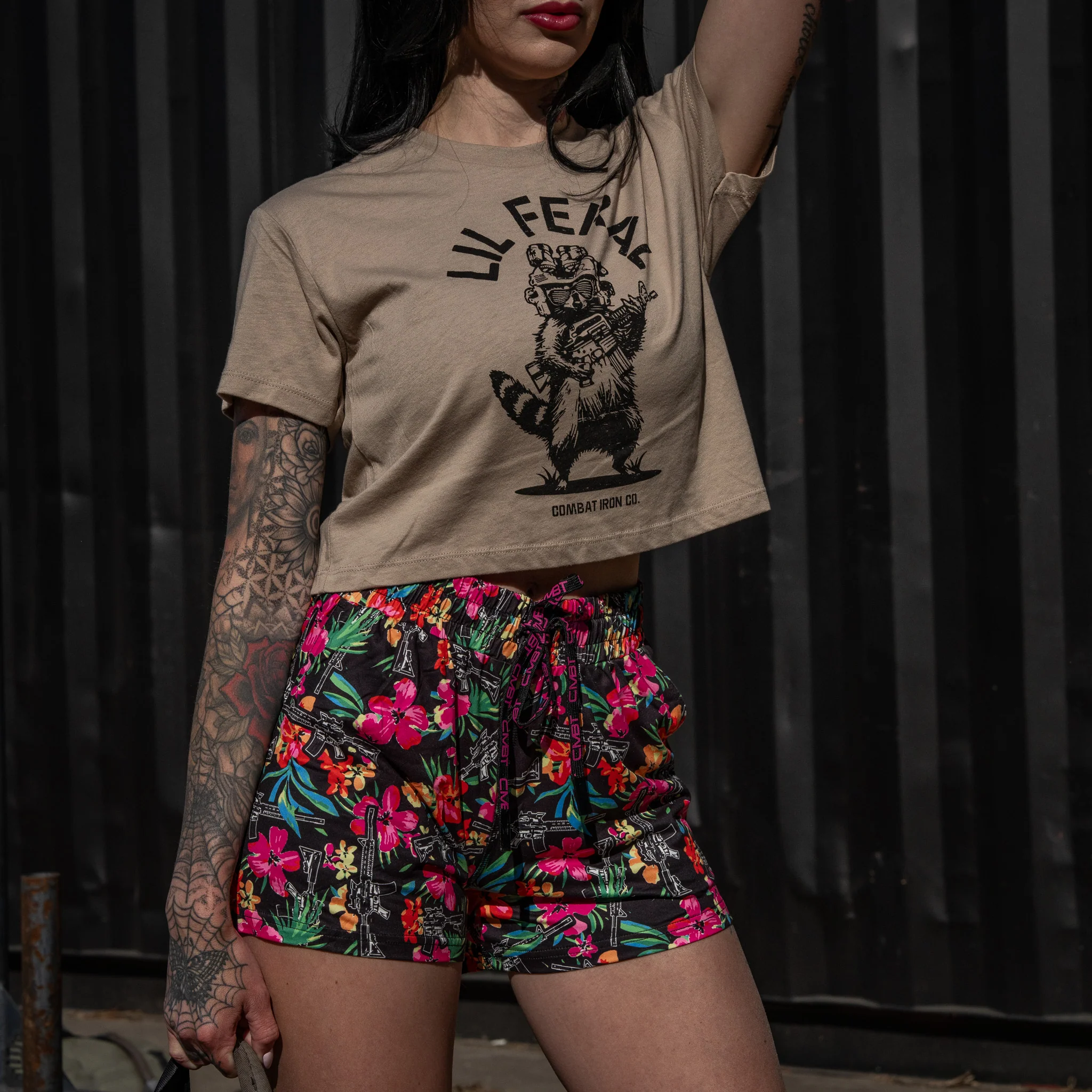 Lil Feral Raccoon Women's Crop T-Shirt - Image 7