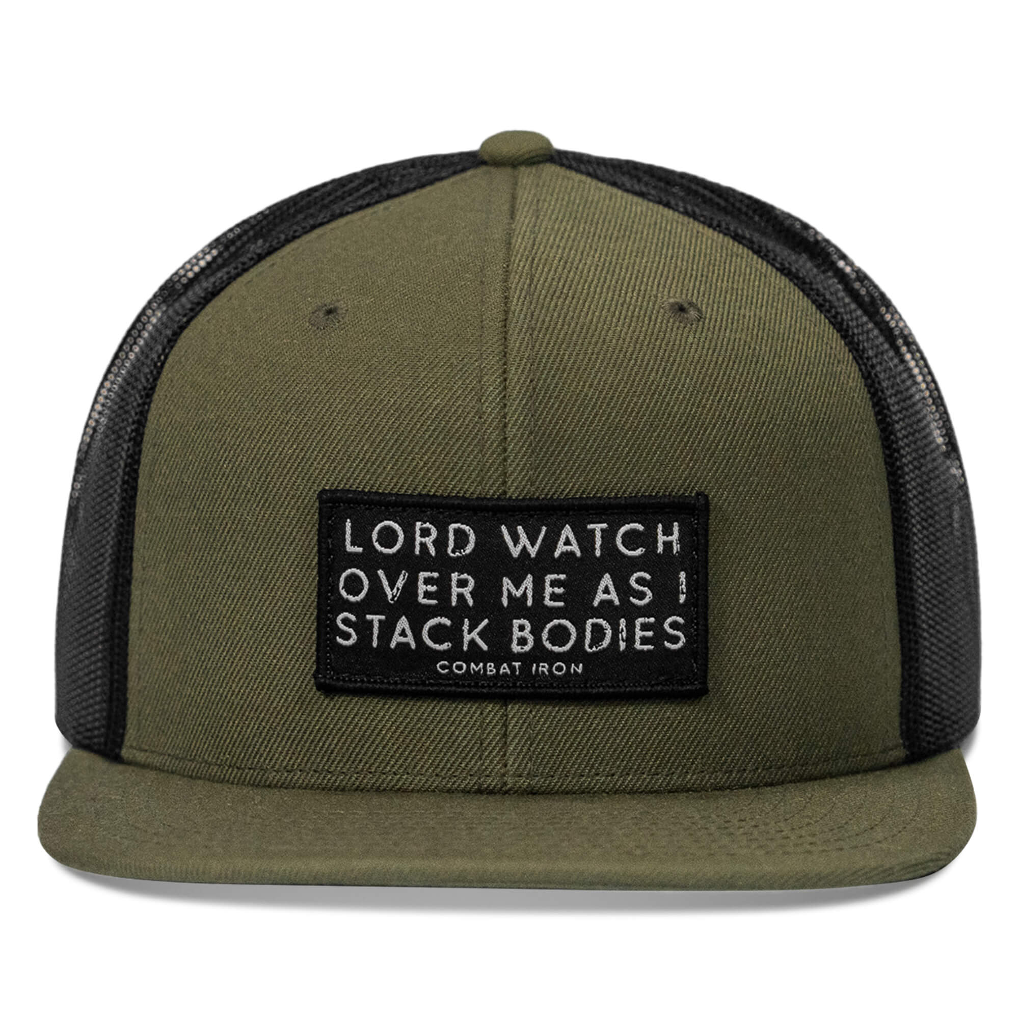 Lord Watch Over Me As I Stack Bodies Patch Flatbill SnapBack Hat - Image 11
