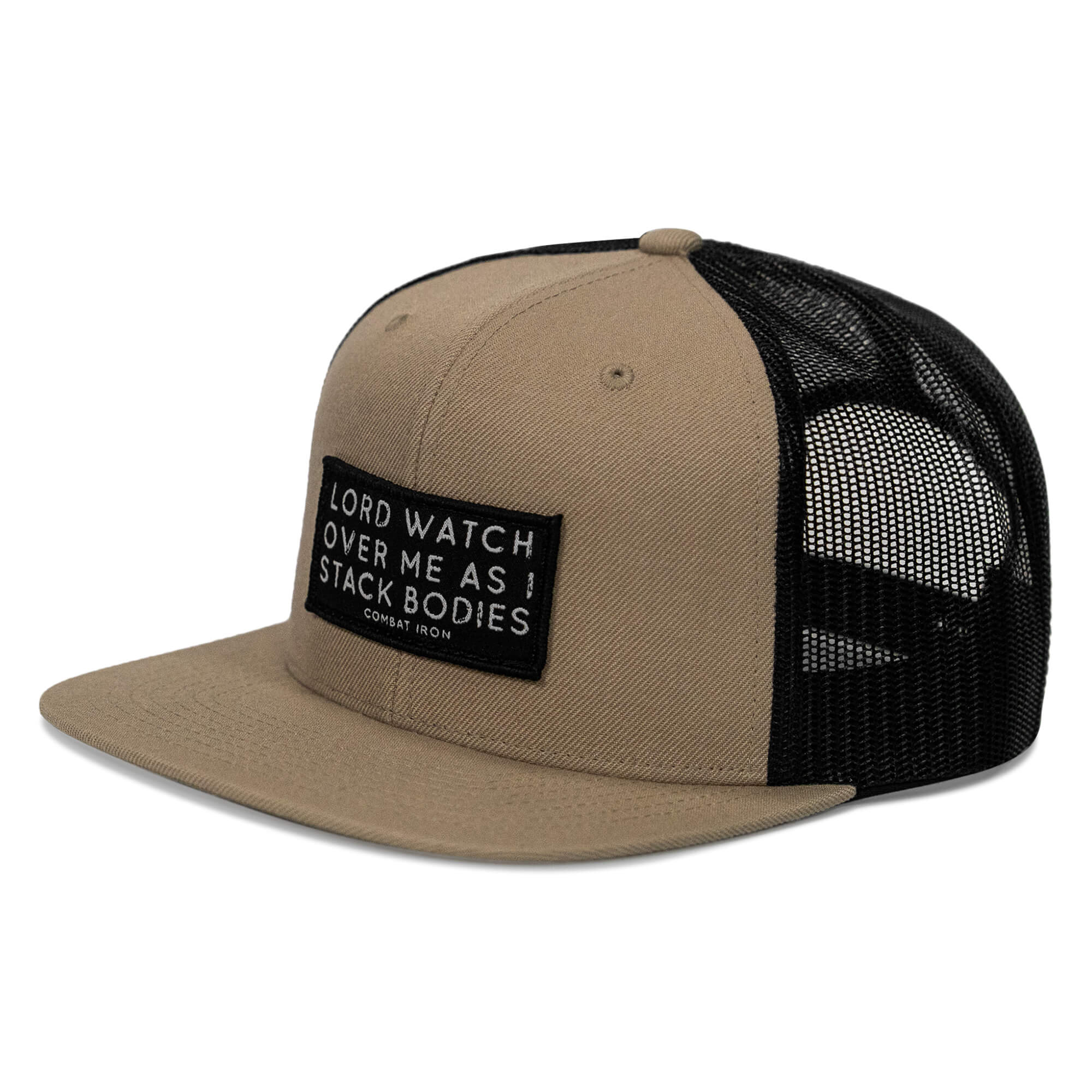 Lord Watch Over Me As I Stack Bodies Patch Flatbill SnapBack Hat - Image 3
