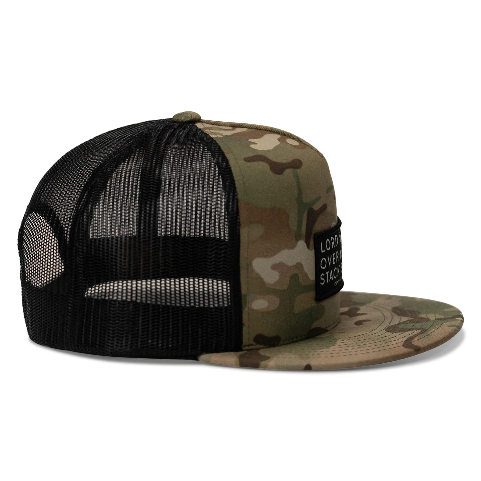 Lord Watch Over Me As I Stack Bodies Patch Flatbill SnapBack Hat - Image 9