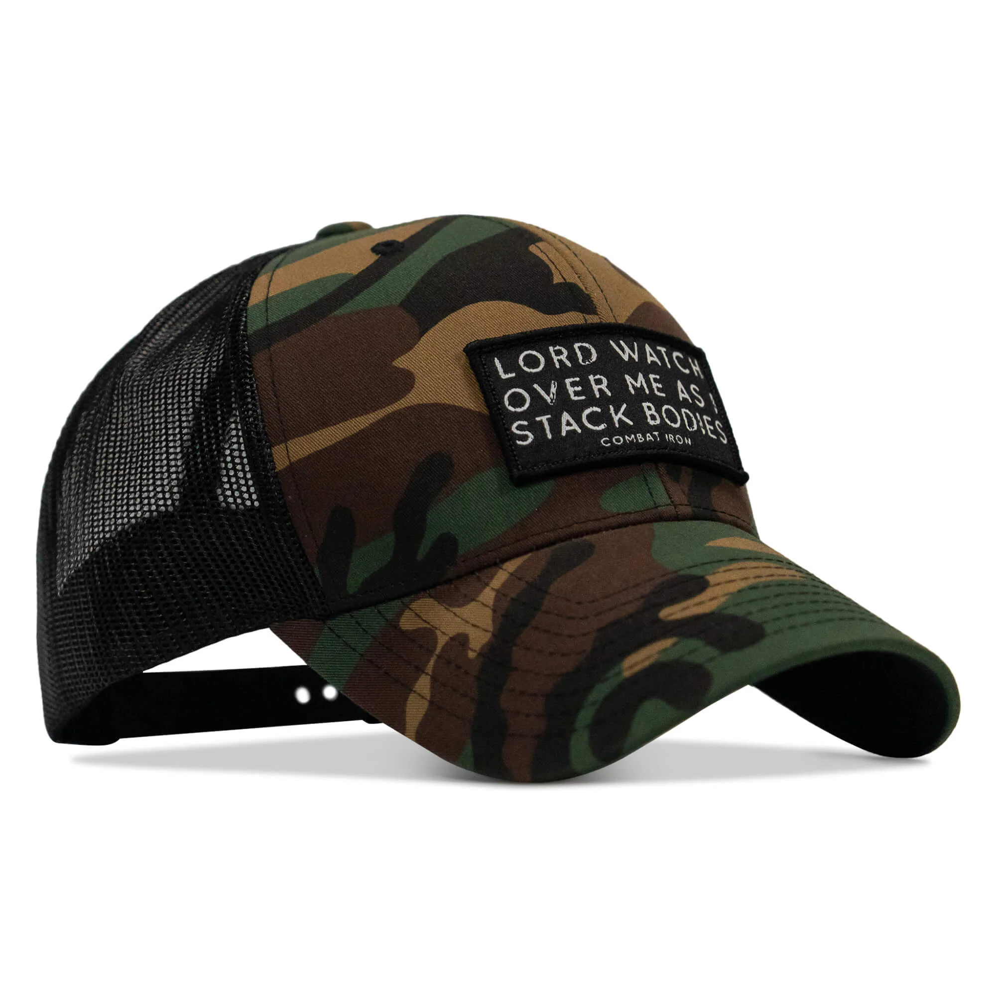 Lord Watch Over Me As I Stack Bodies Patch Snapback Hat - Image 2