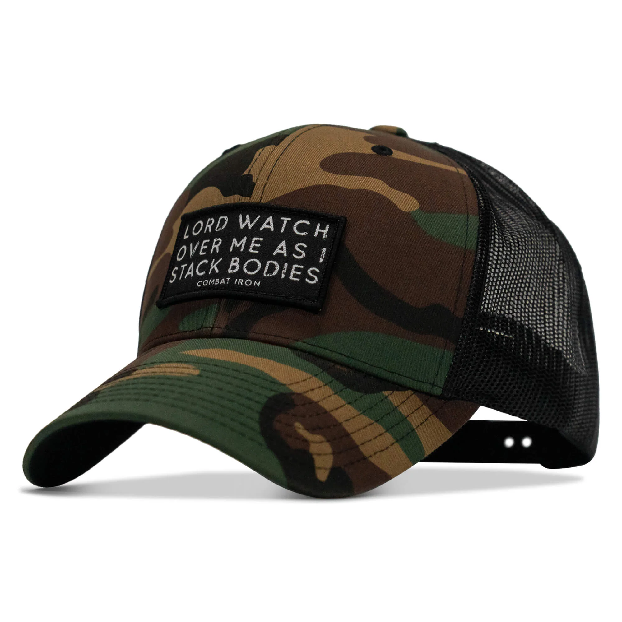 Lord Watch Over Me As I Stack Bodies Patch Snapback Hat - Image 3